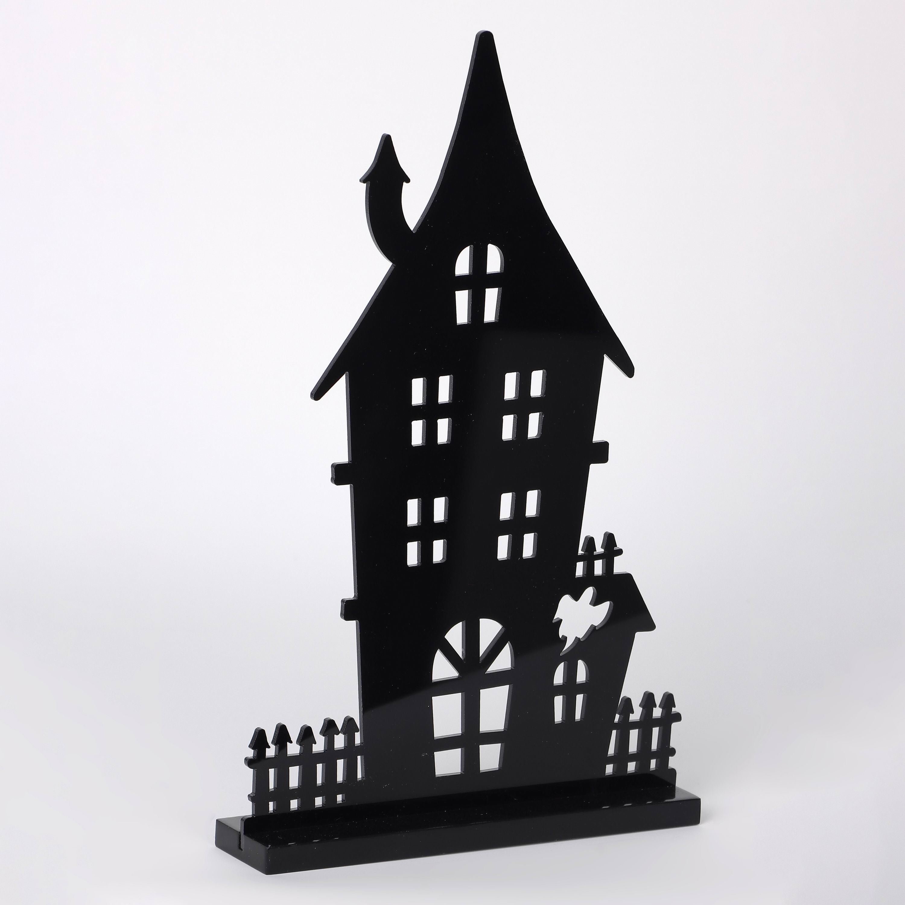 10"H. Halloween Metal Haunted House
