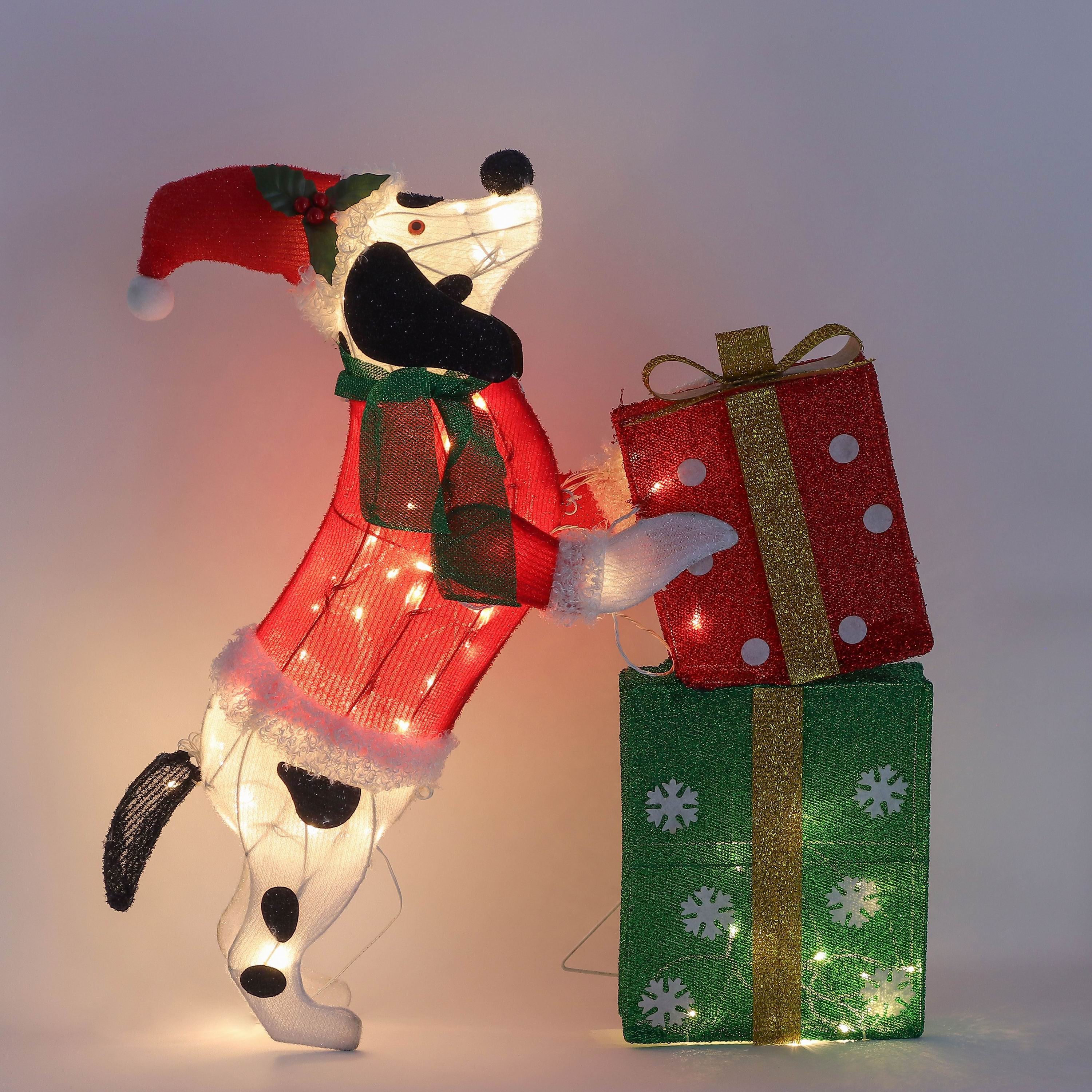 31"H. Christmas Standing Dog with Gifts