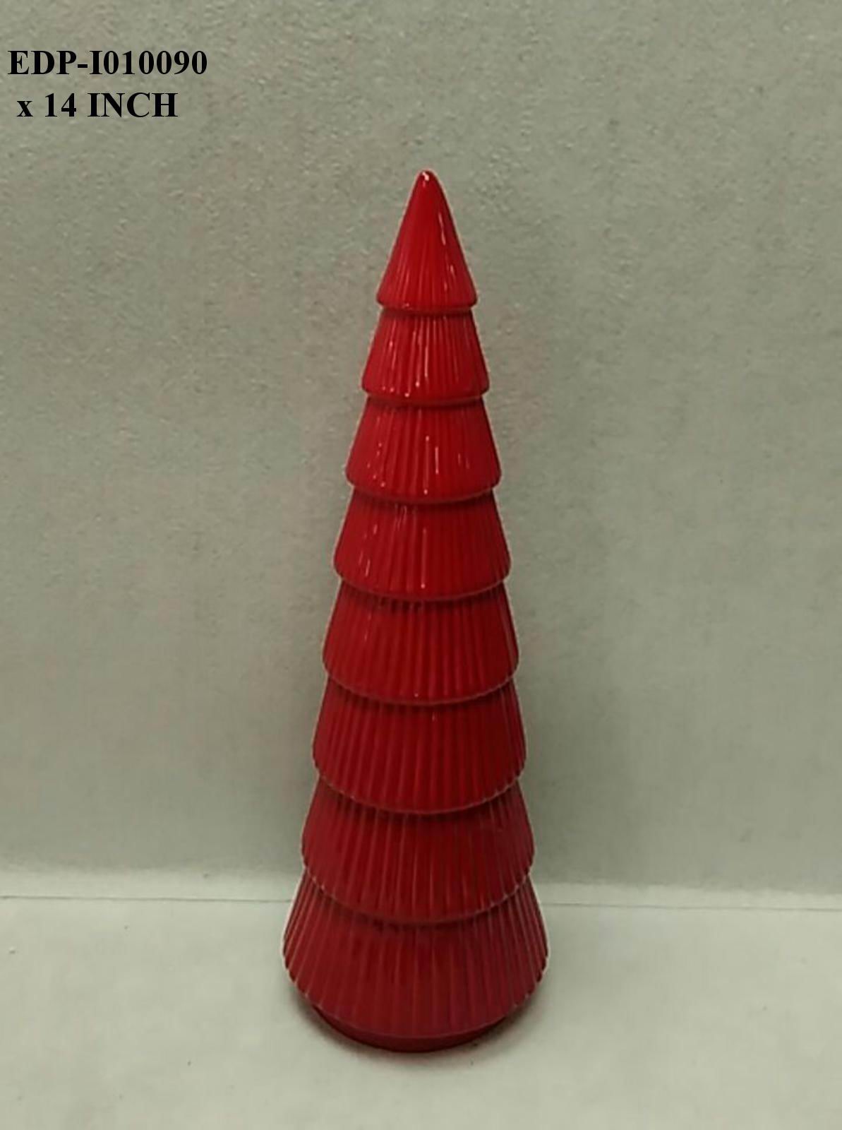 14" Ceramic Red Table Top Tree