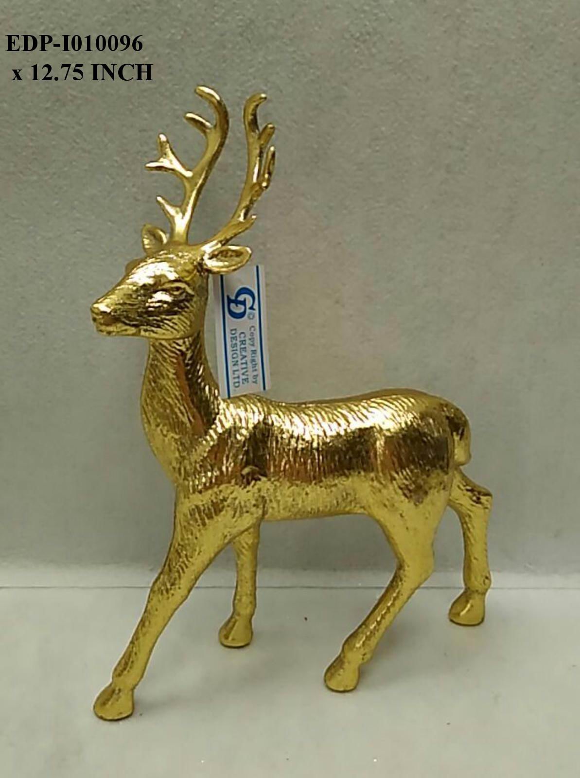 12.75" Gold Standing Reindeer