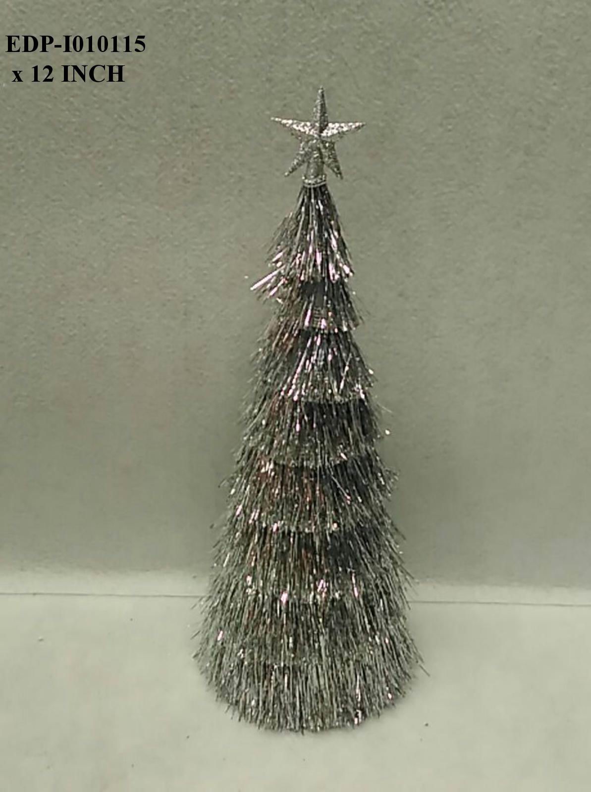 12" Silver Tinsel Tree