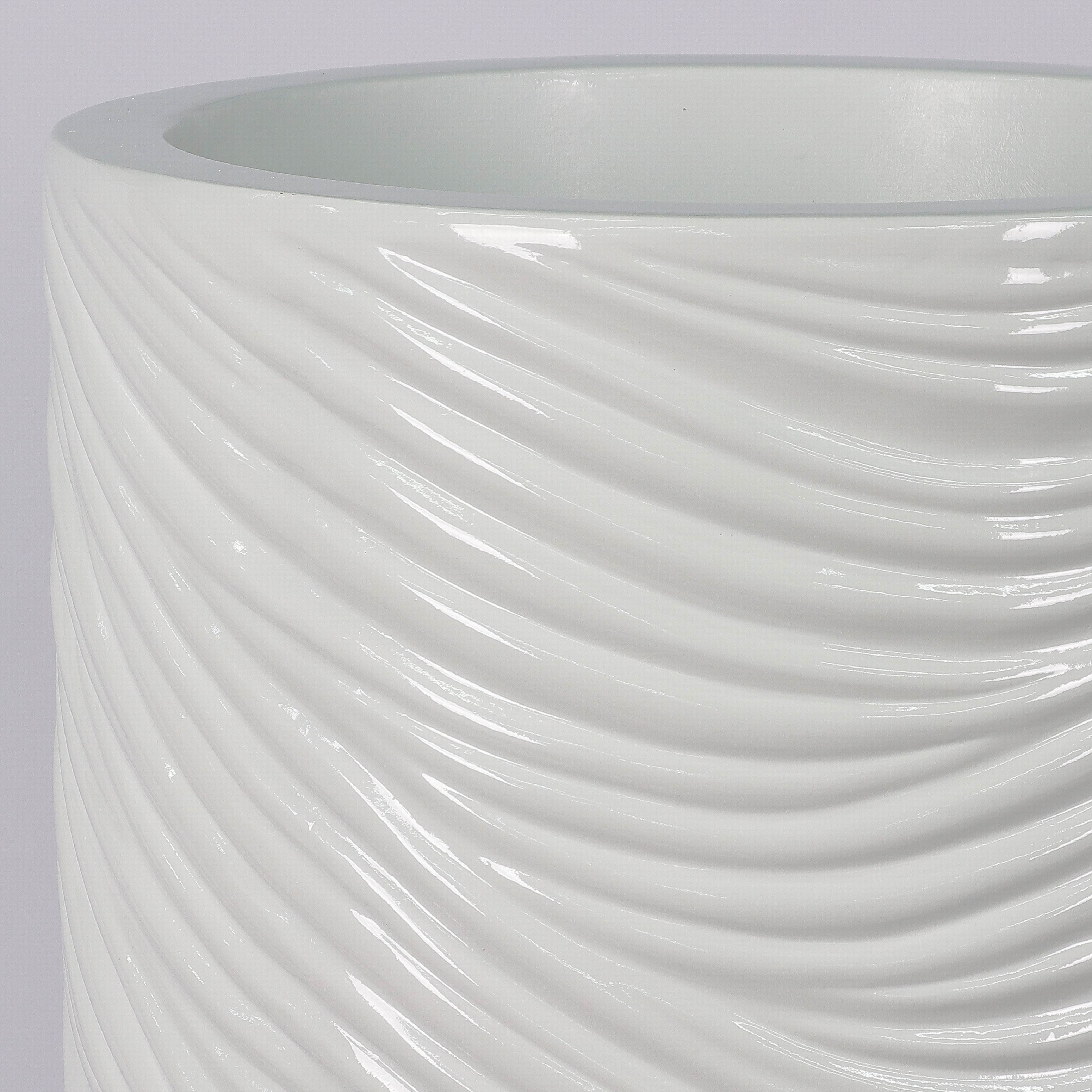 17.73 X 17.73 X 47.674"H Shiny White Planter