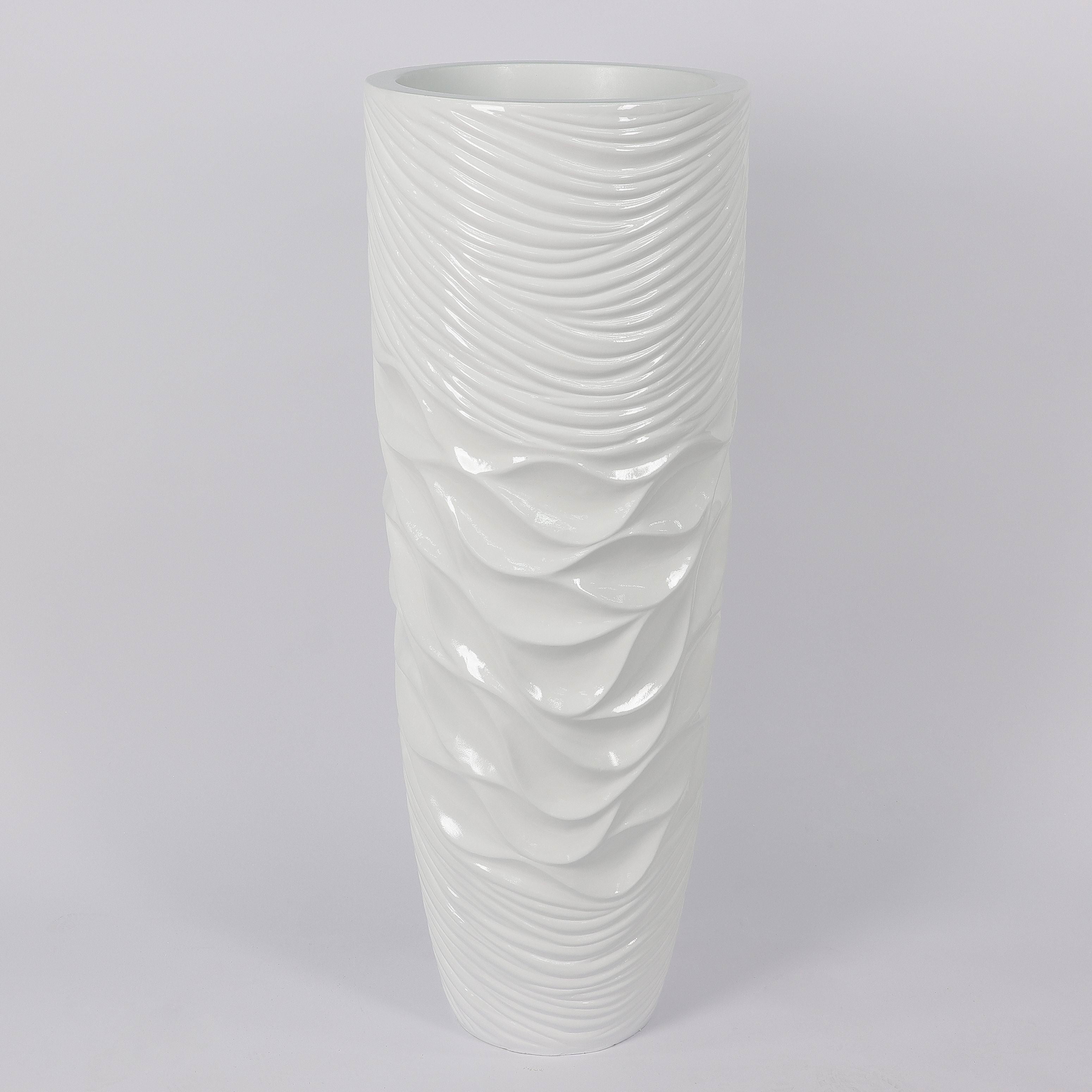 17.73 X 17.73 X 47.674"H Shiny White Planter