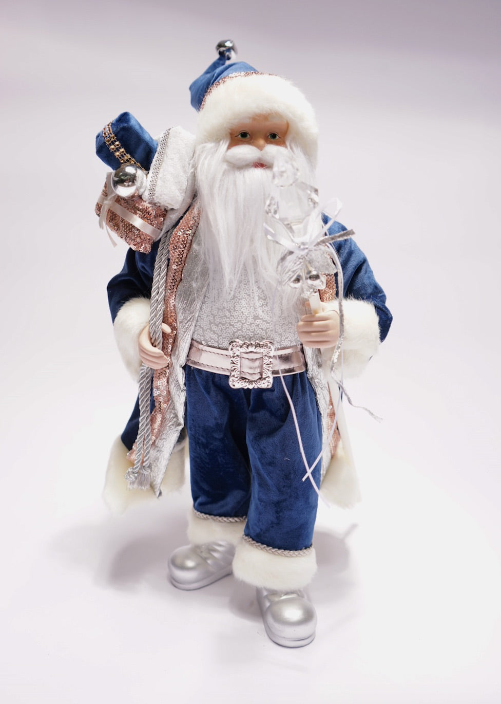 18" Royal Blue Santa With Crystal