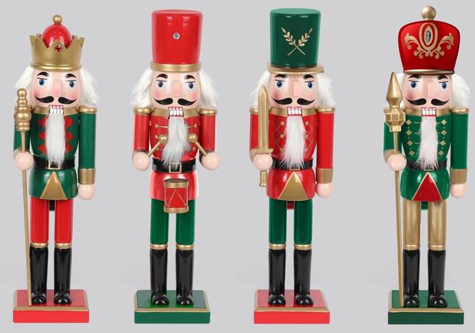15"H Wood Nutcracker-4 ASST