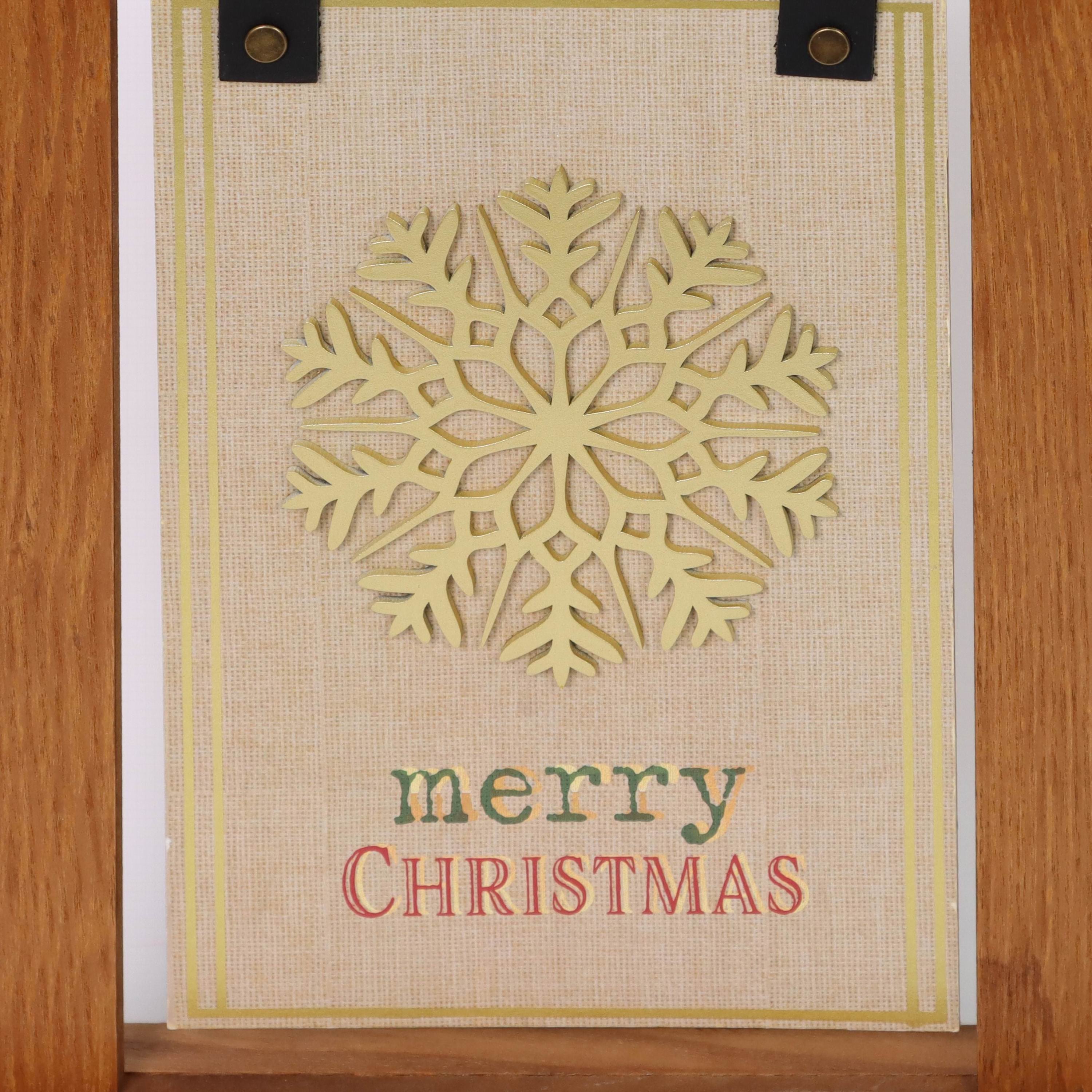 "Merry Christmas" wooden hanging signage