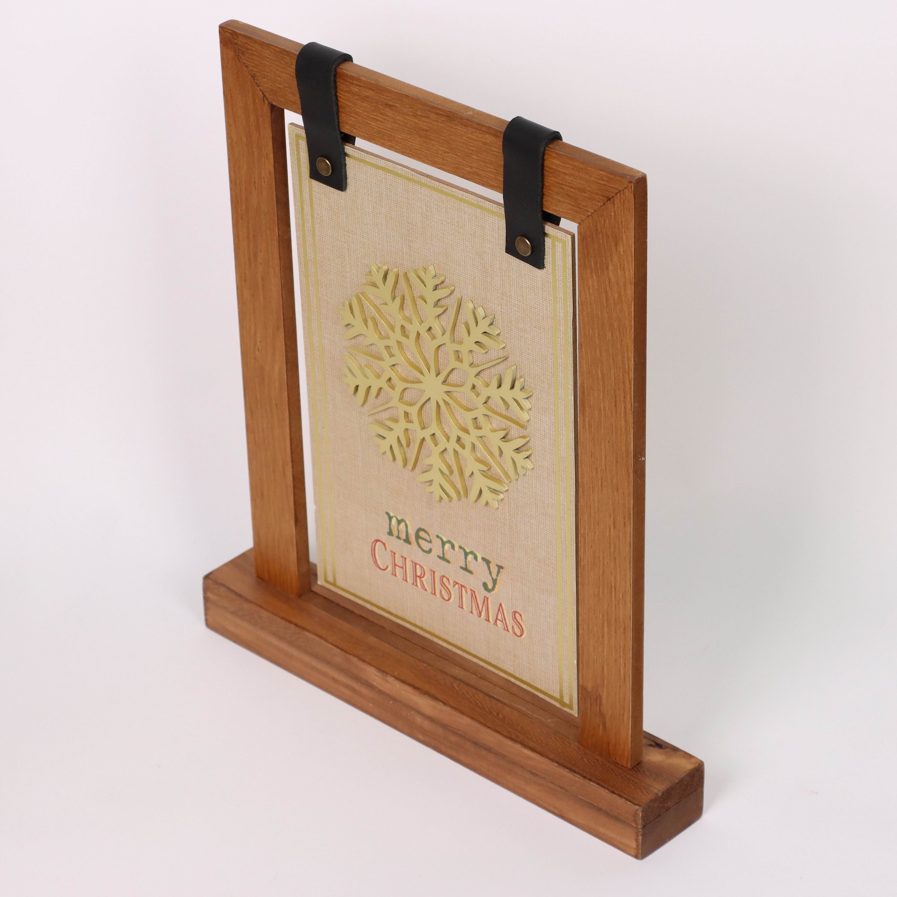 "Merry Christmas" wooden hanging signage