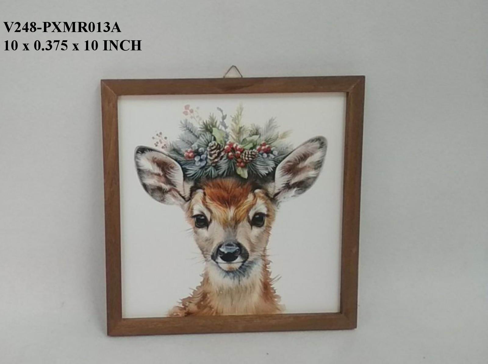 10.0" Wooden Frame with Deer Head