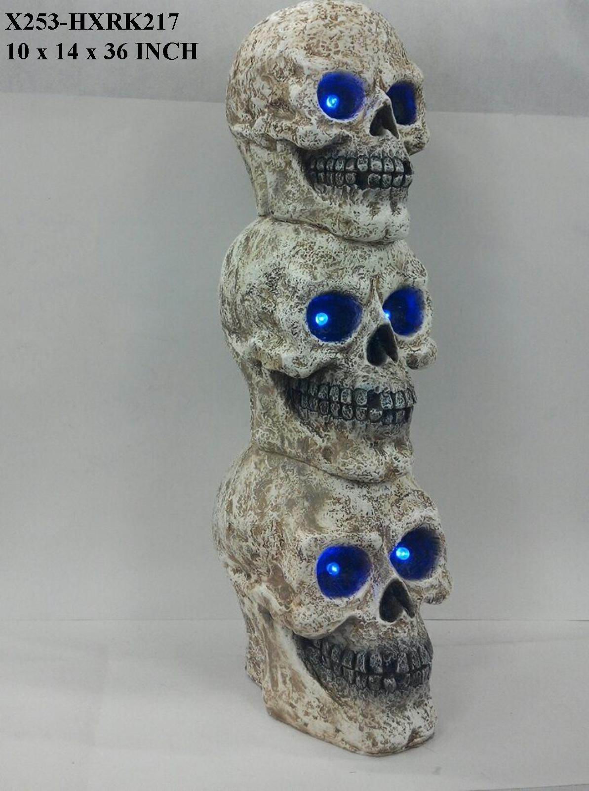 36"H. Halloween Lighted Skulls