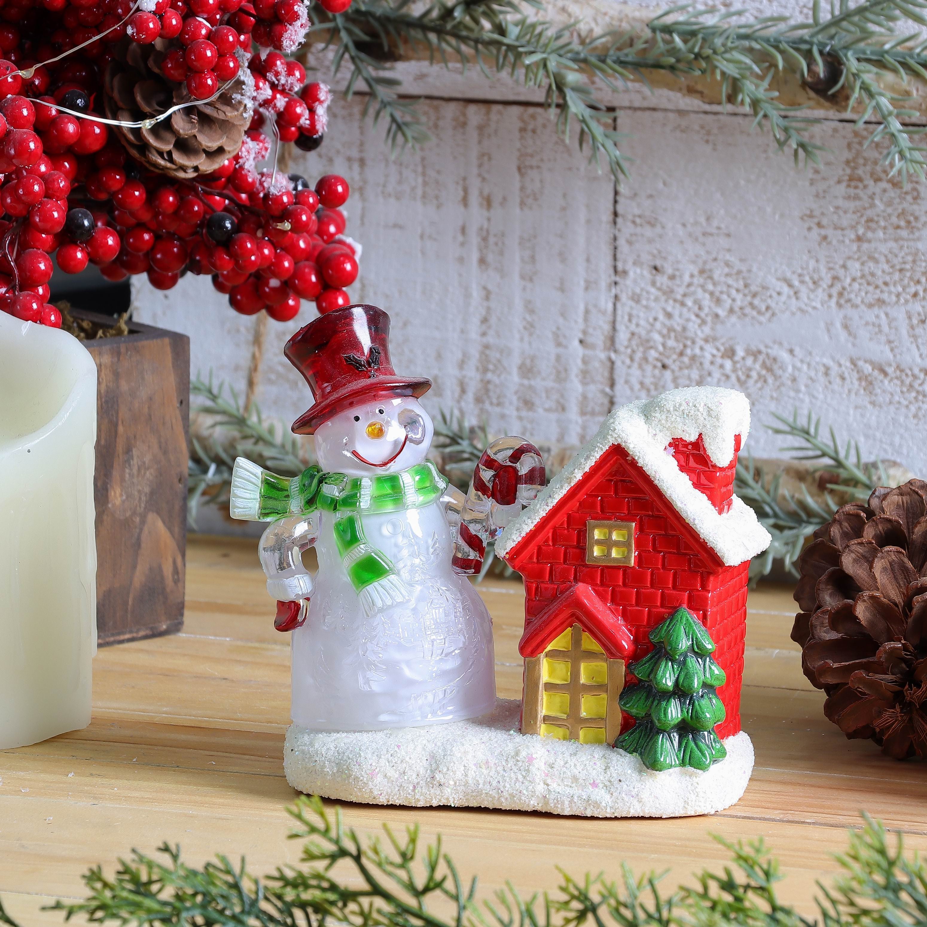 5.25 X 2.5 X 5.5"H SNOWMAN & HOUSE DECOR