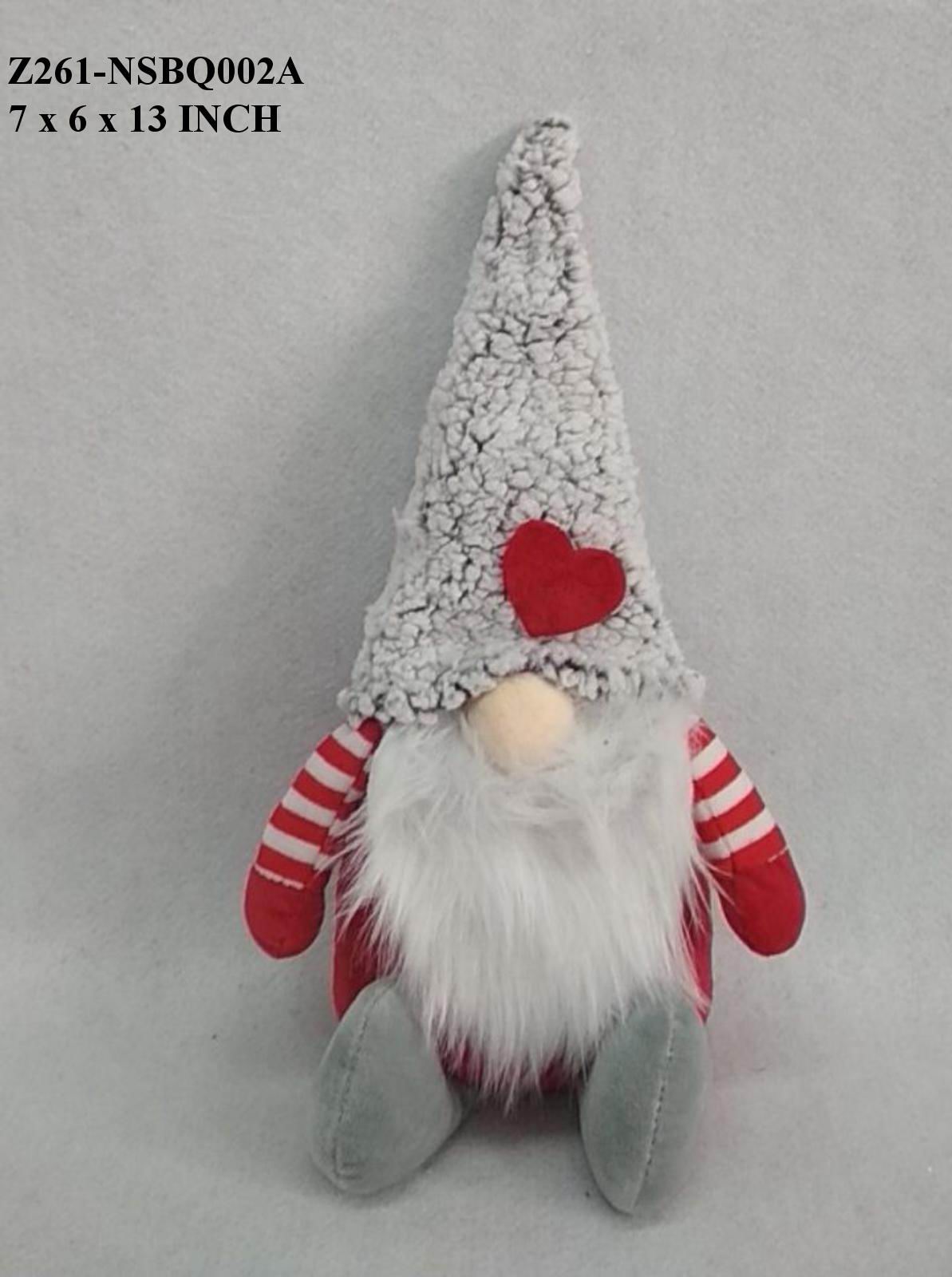 13" Sitting Red/White Gnome