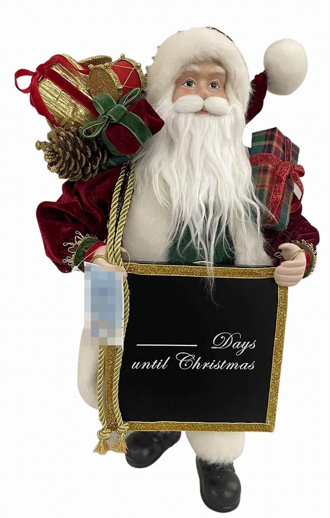 18"HT. Countdown Chalkboard Santa