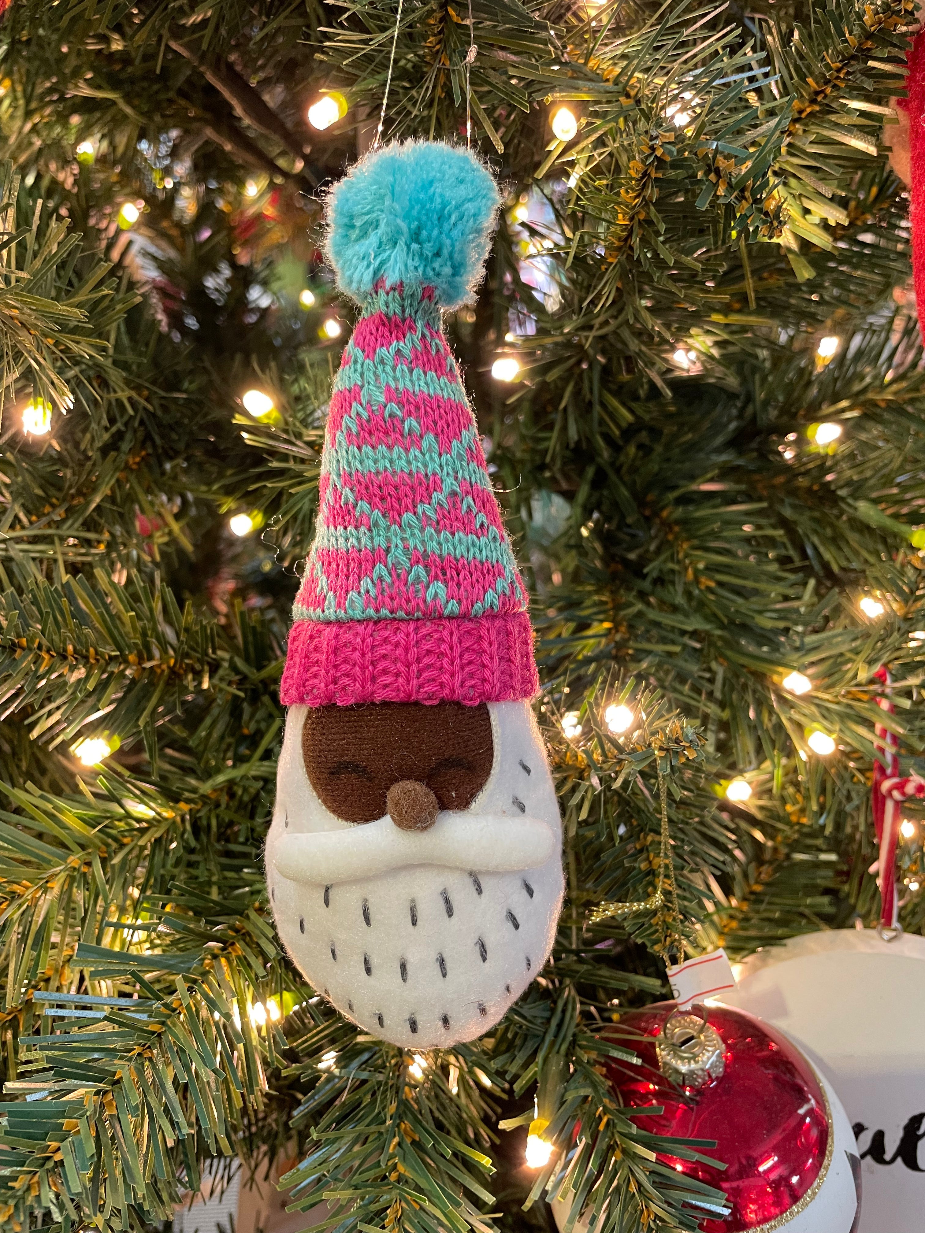 5.5" Knit/Fabric Gnome - Red Pom