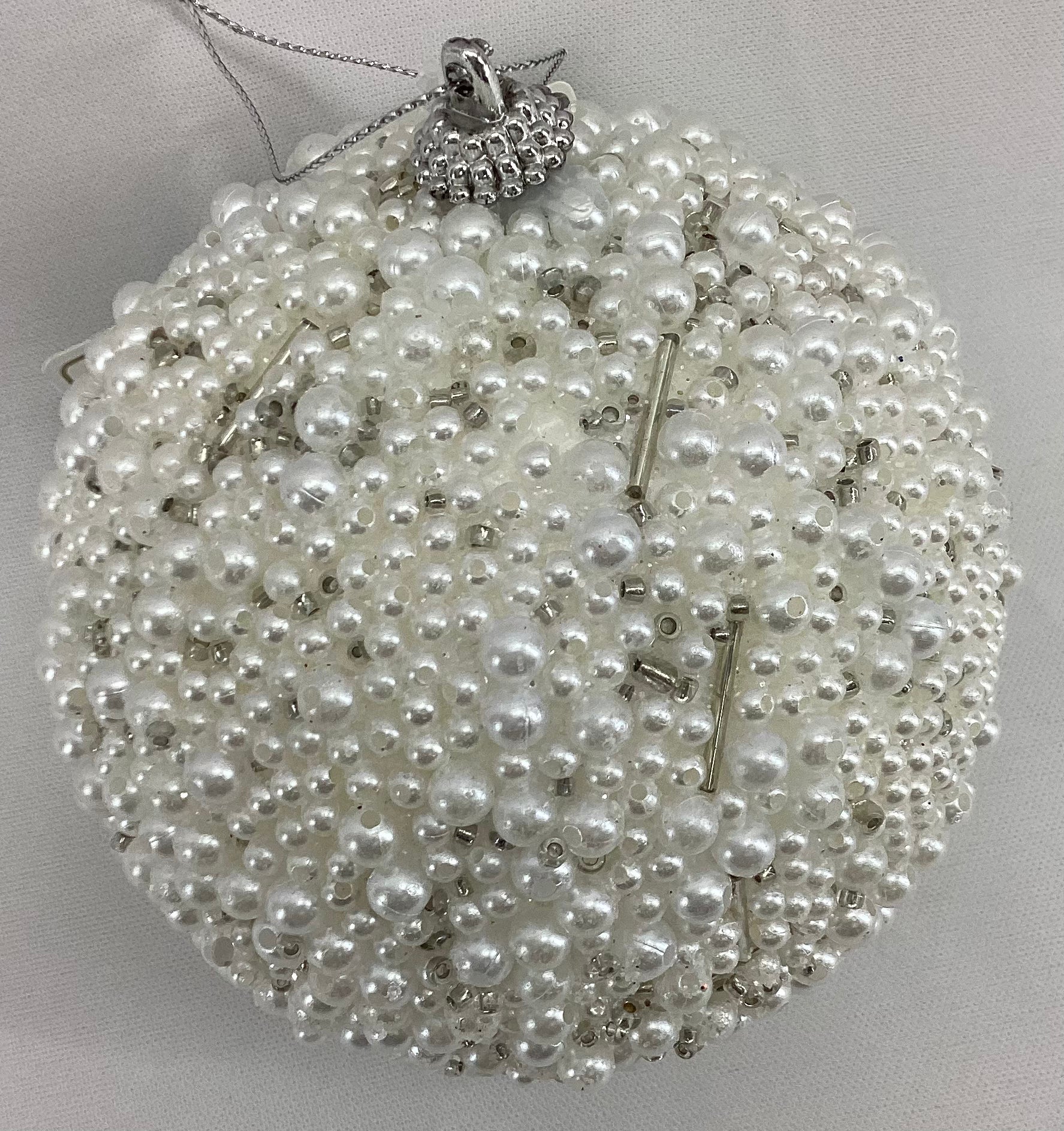 4.5" Dia. Silver Pearl Ornament