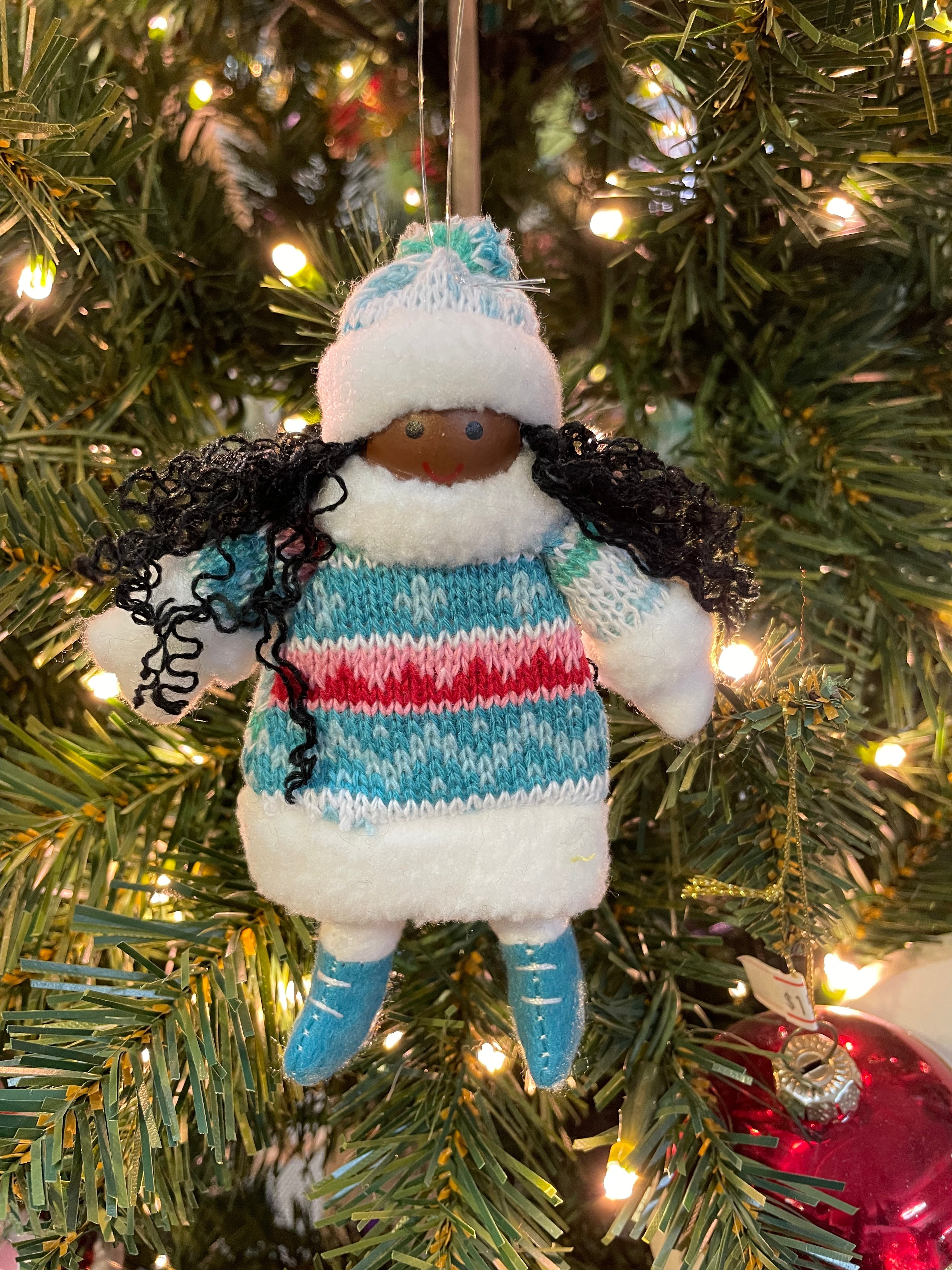 5.5" Knit Girls Ornament