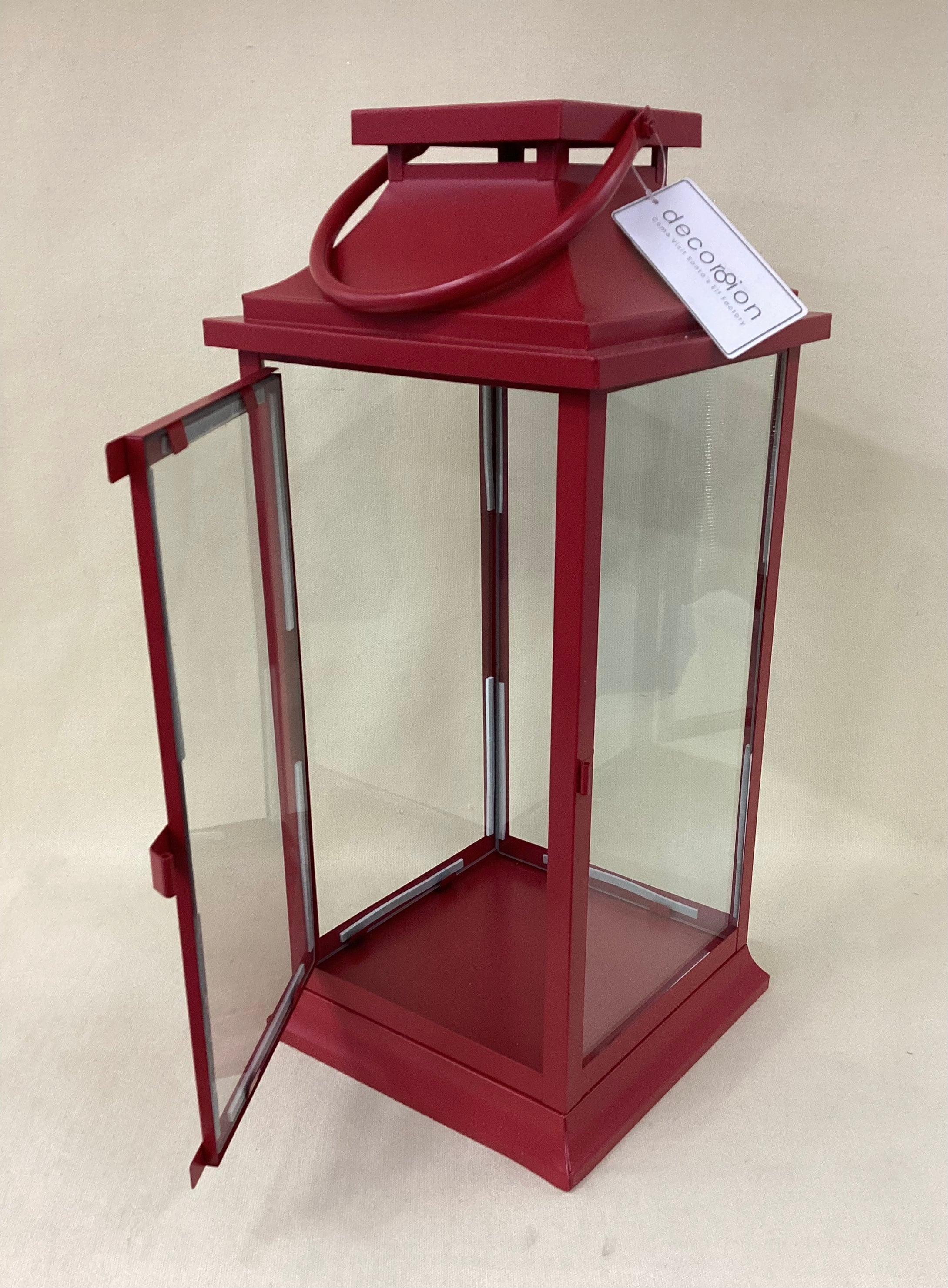 12" Decorative Metal Lantern Red - Wondershop