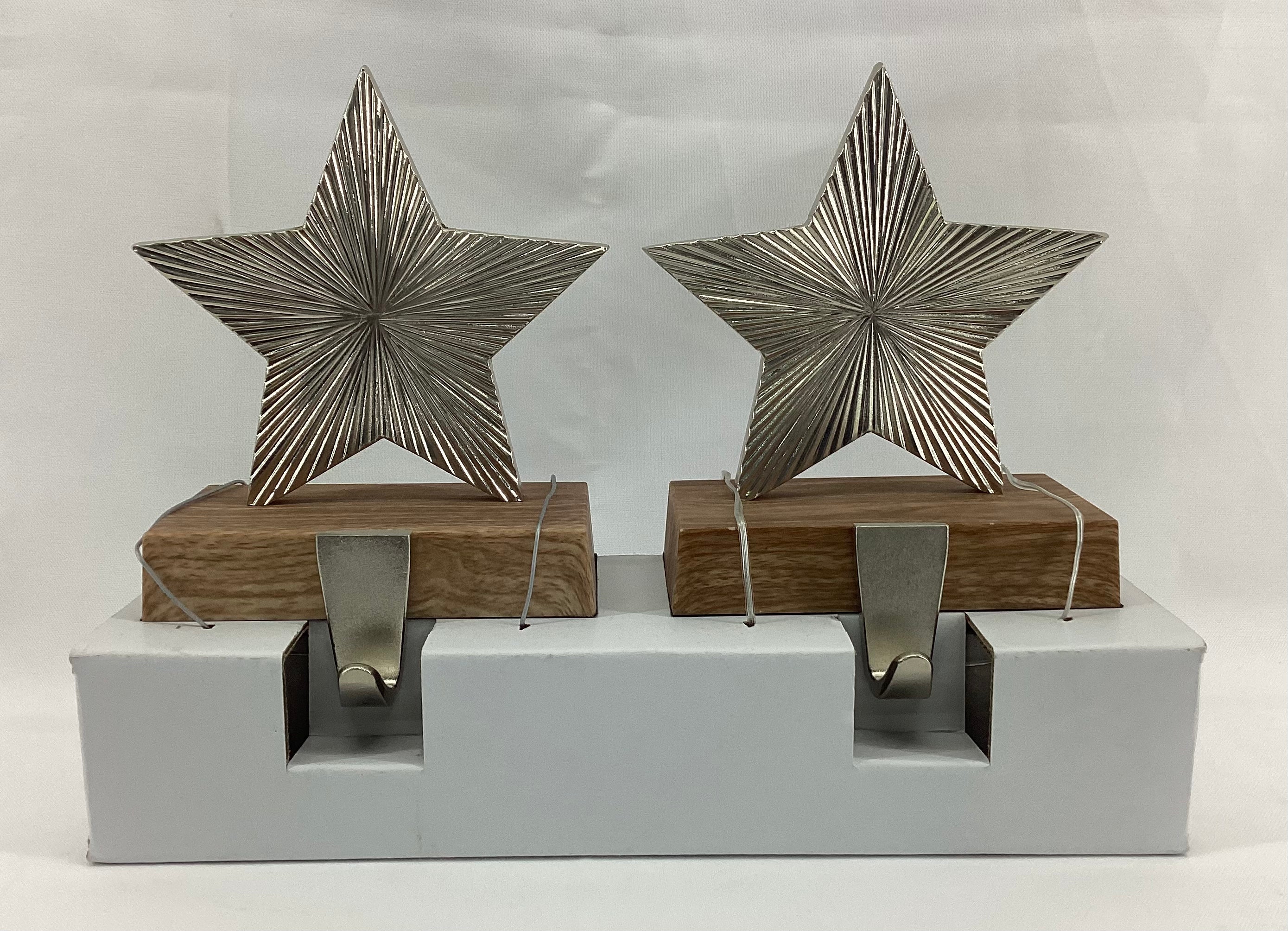 2 pieces Metal Radiating Star Christmas Stocking Holder