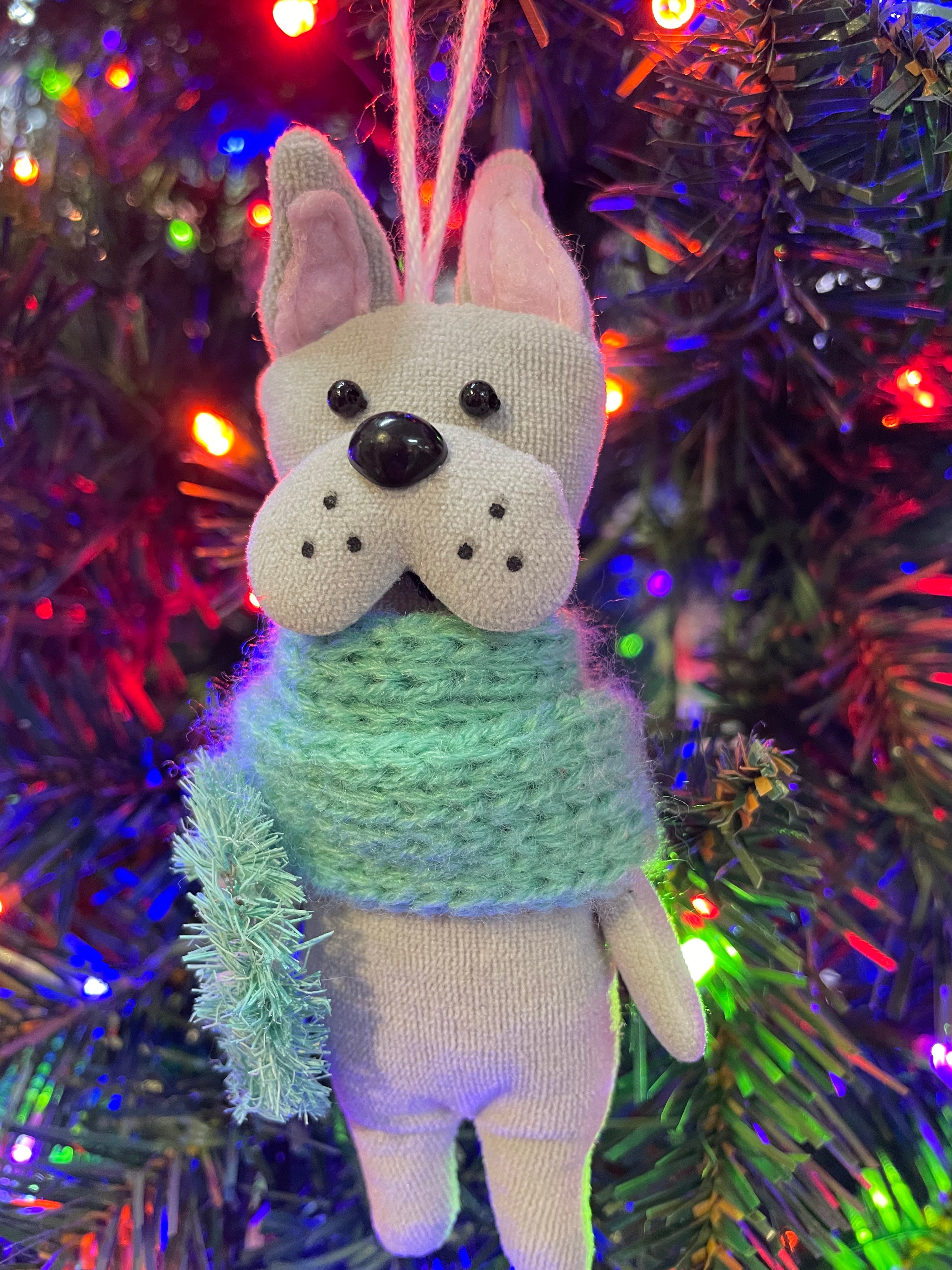 4" Fabric Animals With Scarf Ornament