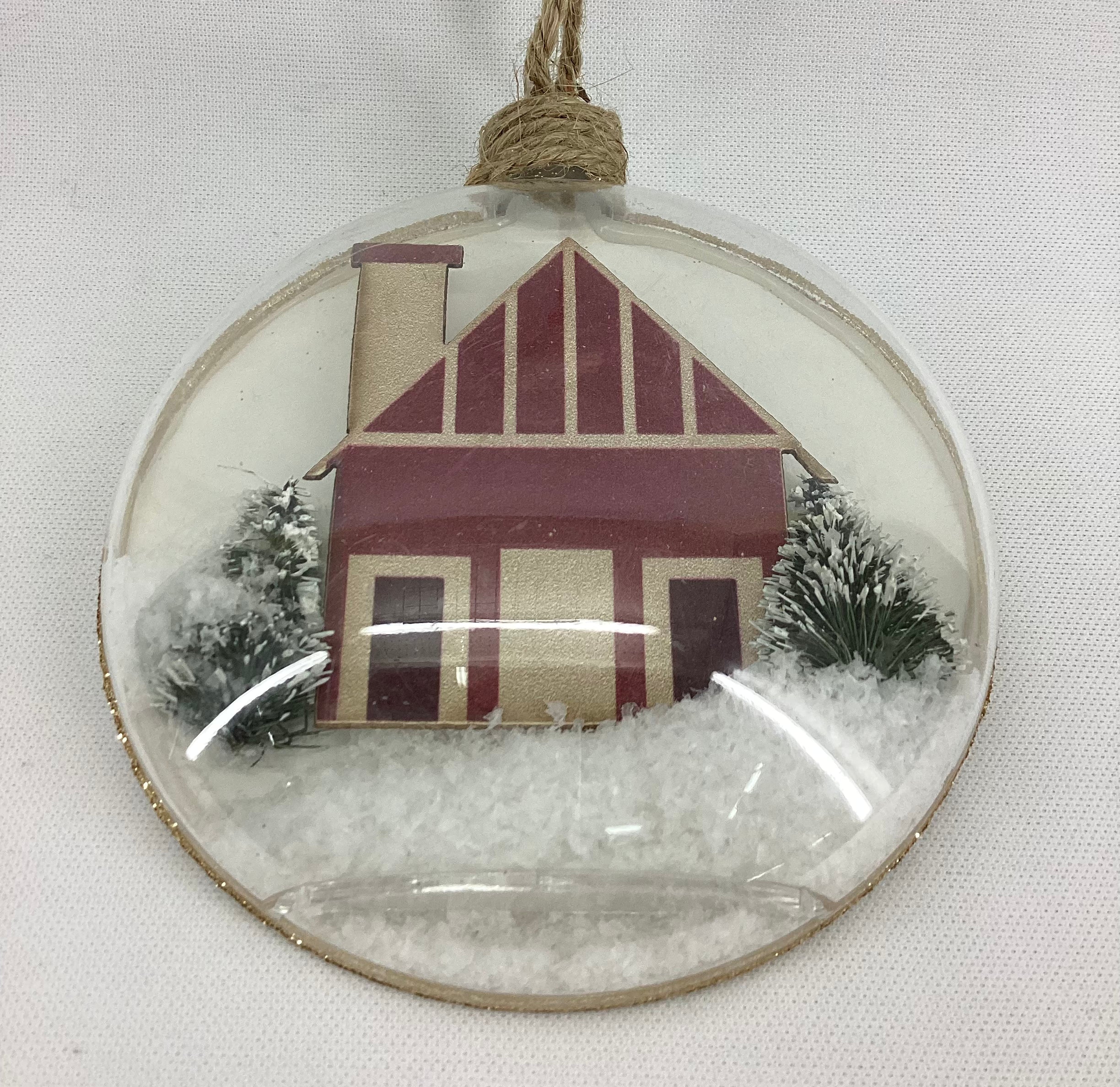 4" diameter Farmhouse Ball Ornament