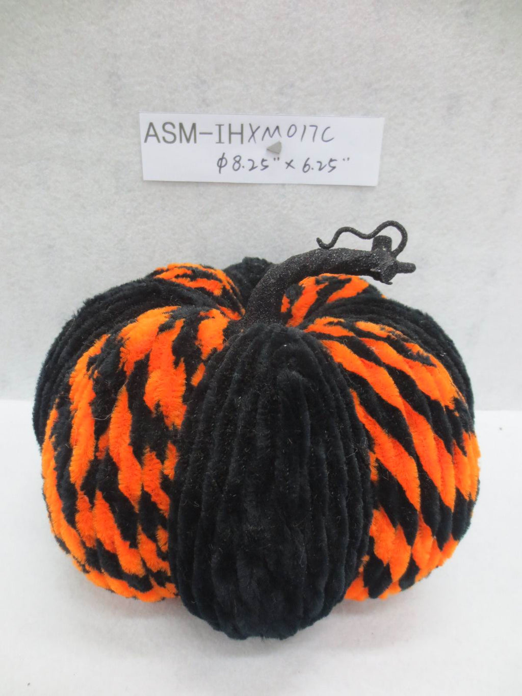 6" Halloween Fabric Pumpkin Black Orange Combination
