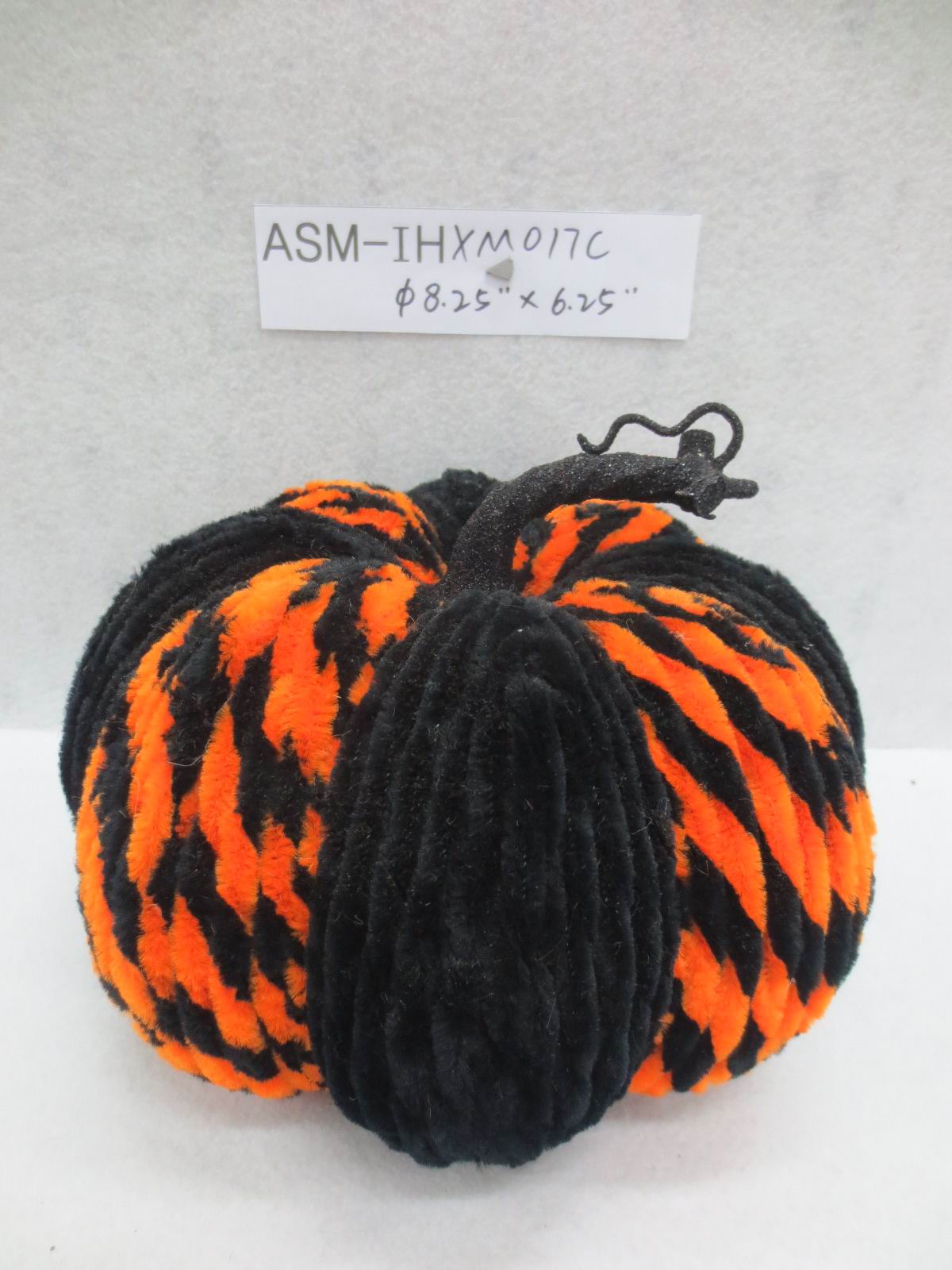6" Halloween Fabric Pumpkin Black Orange Combination