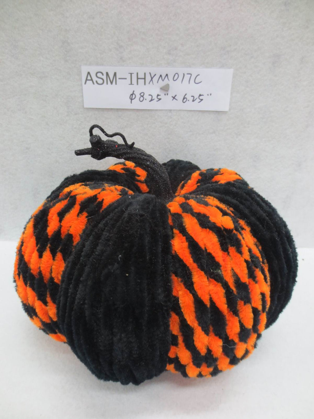 6" Halloween Fabric Pumpkin Black Orange Combination