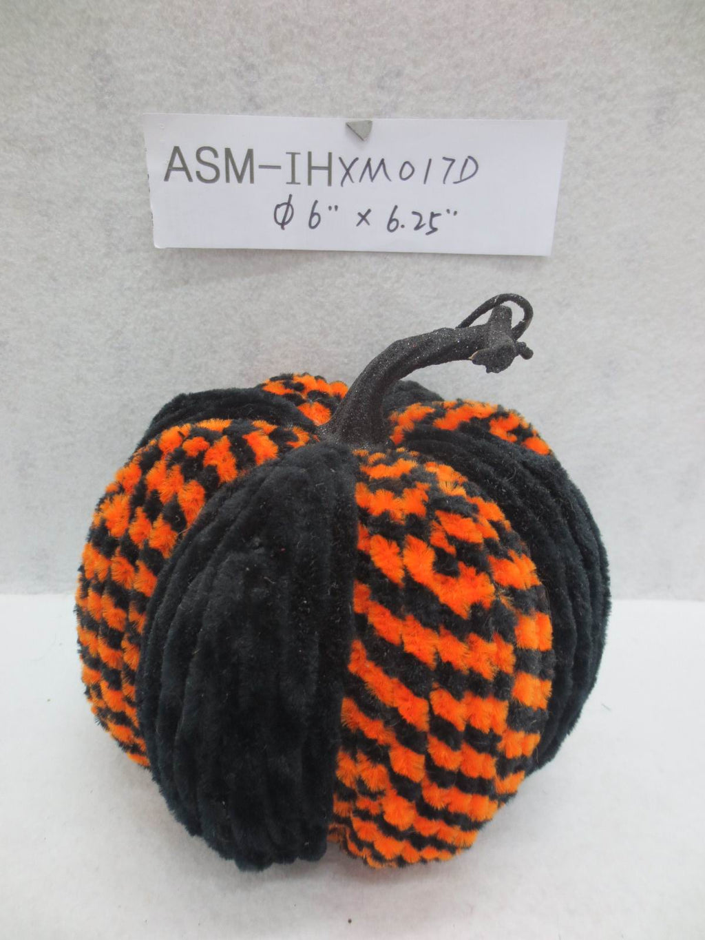 6" Halloween Fabric Pumpkin Black Orange Combination
