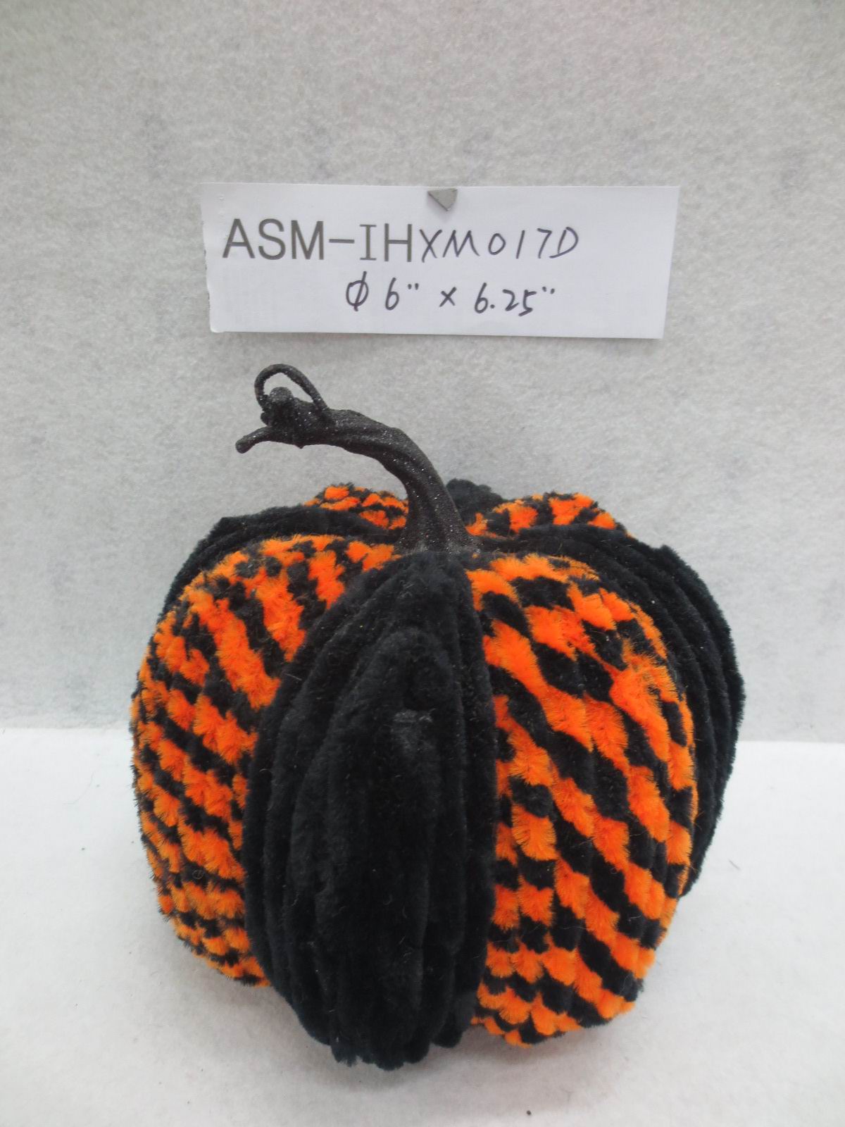 6" Halloween Fabric Pumpkin Black Orange Combination