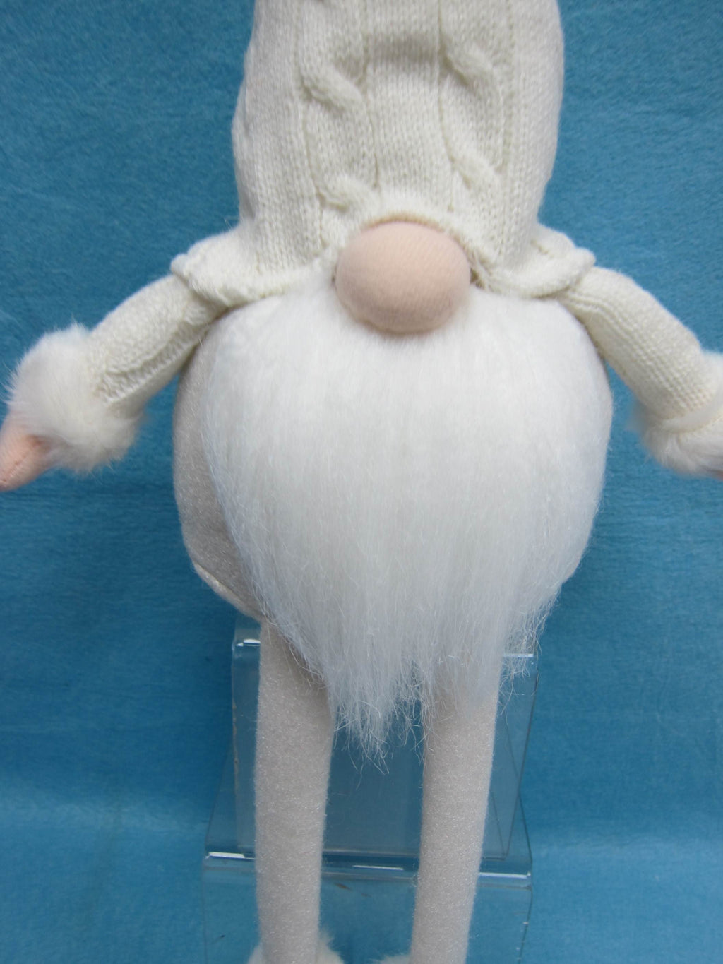 21" White Fabric Shelf Sitter Gnome