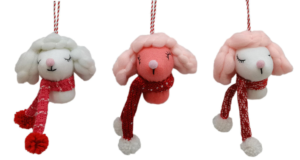 4.5" Fabric Poodle Ornament