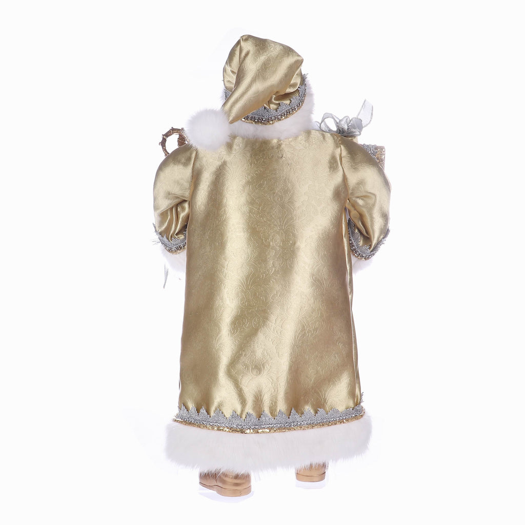 20 X 12 X 36"H SILVER / GOLD SUITS SANTA