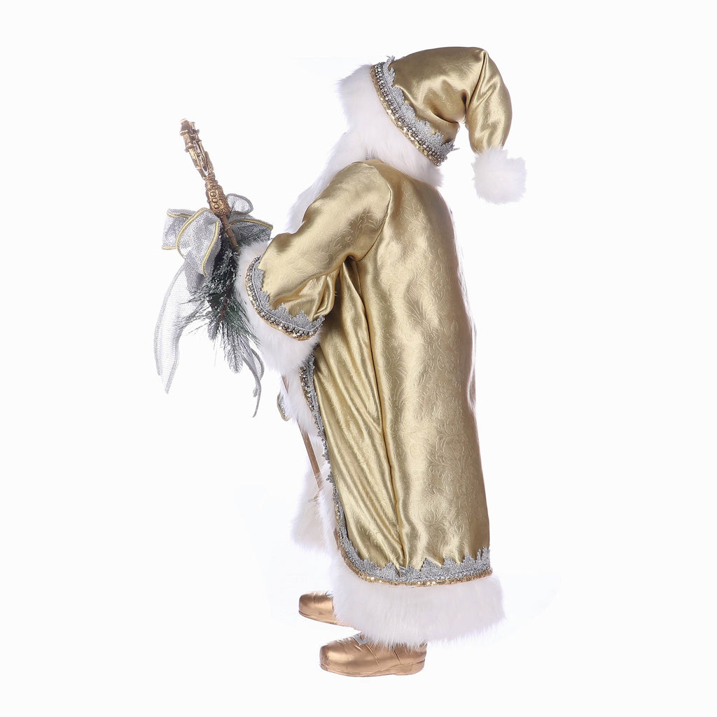 20 X 12 X 36"H SILVER / GOLD SUITS SANTA