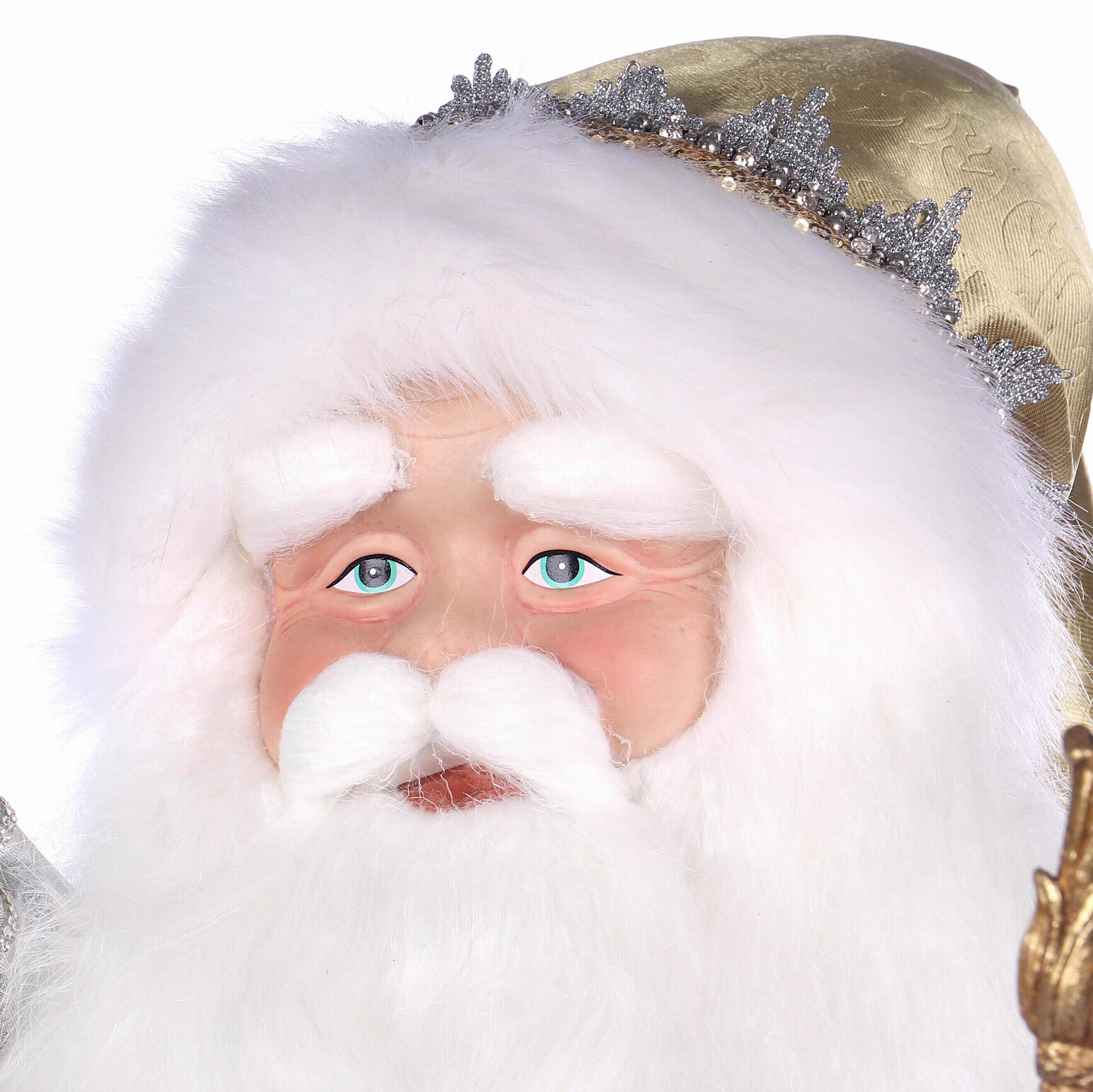 20 X 12 X 36"H SILVER / GOLD SUITS SANTA