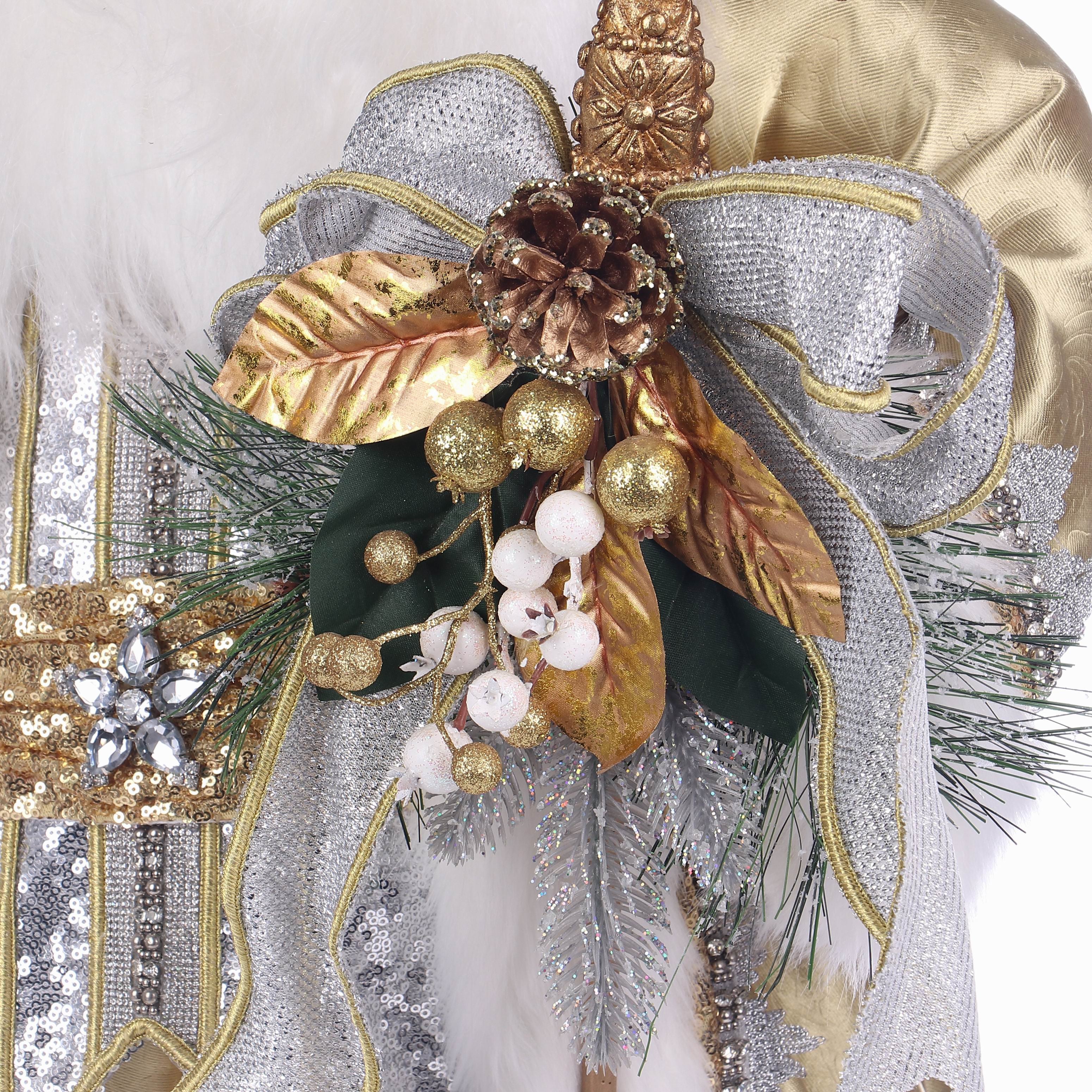 20 X 12 X 36"H SILVER / GOLD SUITS SANTA