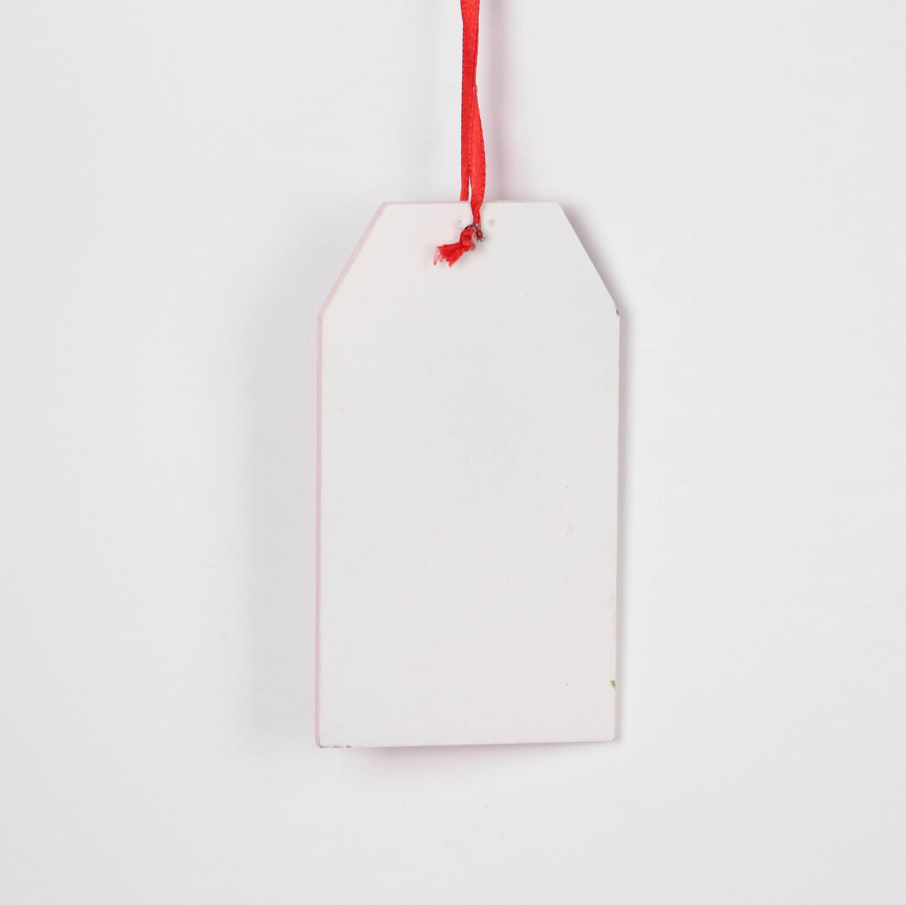 "Falalala" red tag ornament