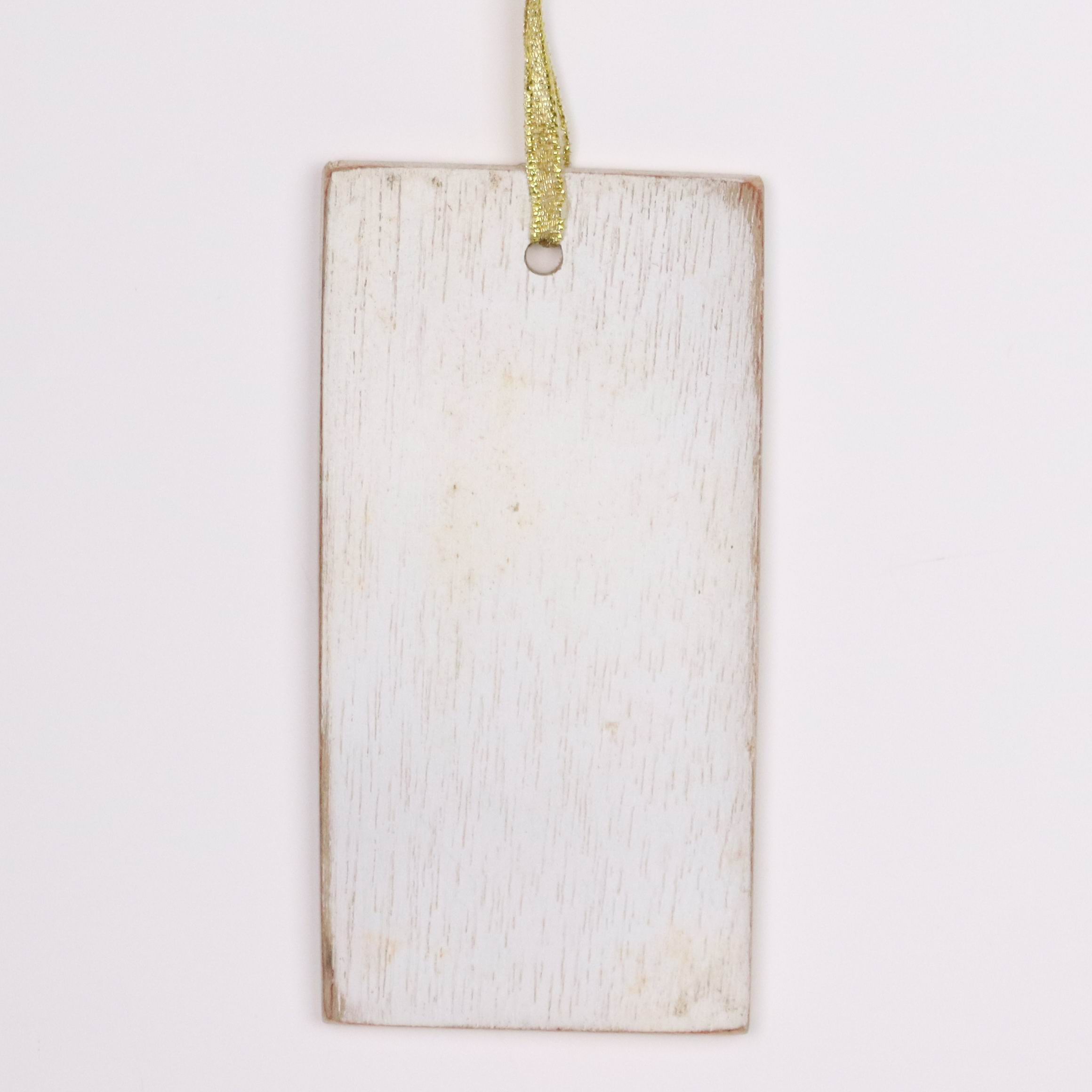 "Joy" white tag ornament