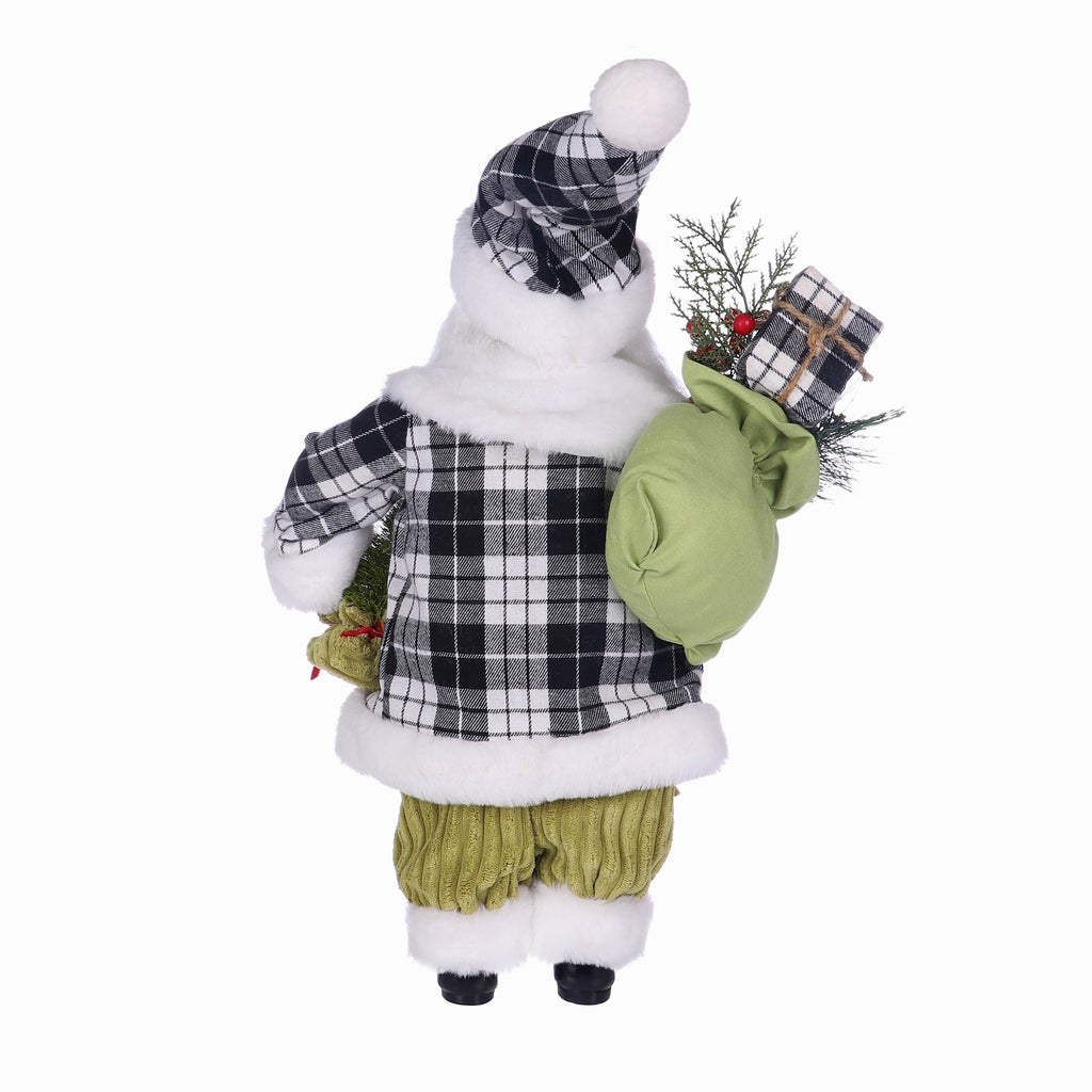 7.5 X 10 X 18"H PLAIDS SANTA SUITS SANTA