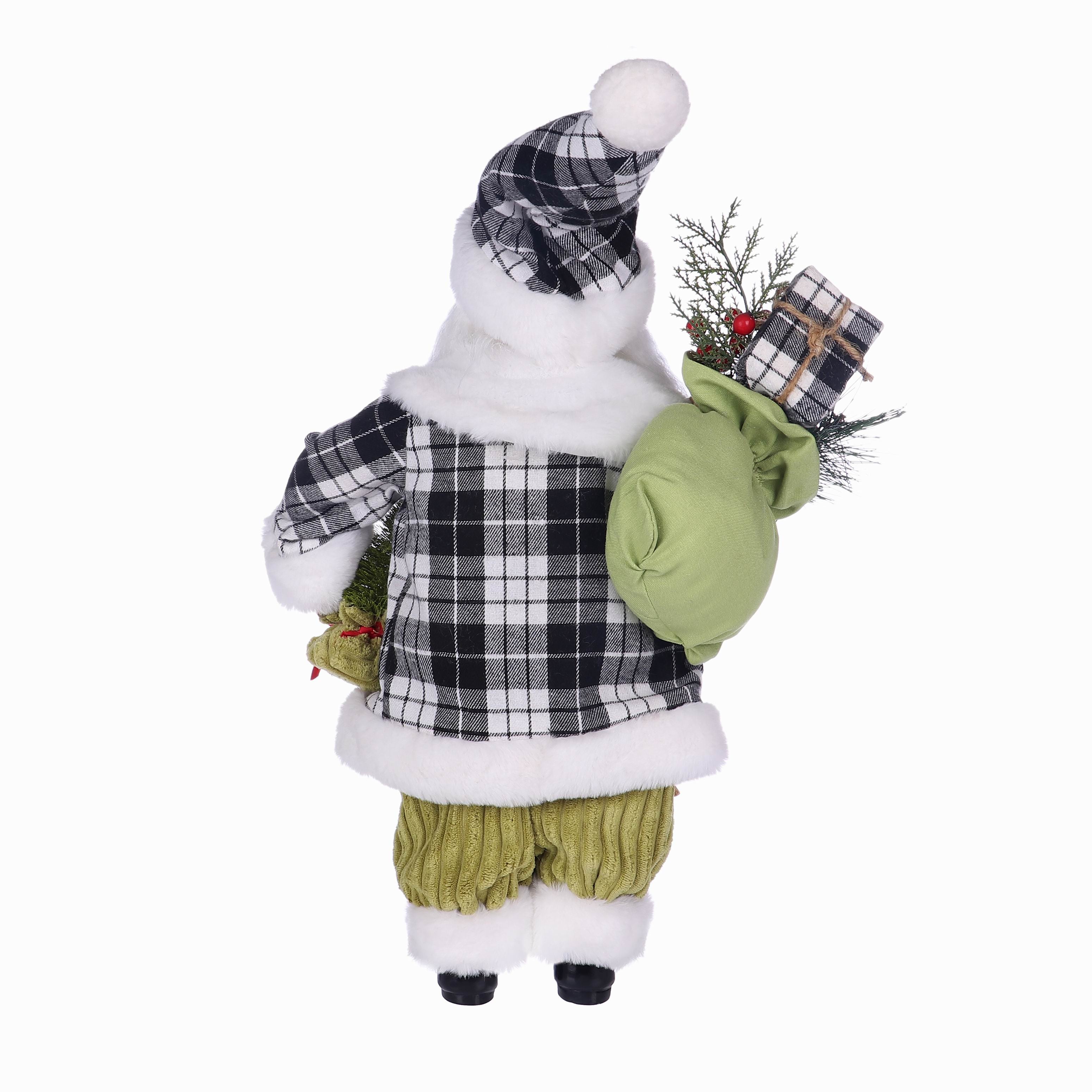 7.5 X 10 X 18"H PLAIDS SANTA SUITS SANTA
