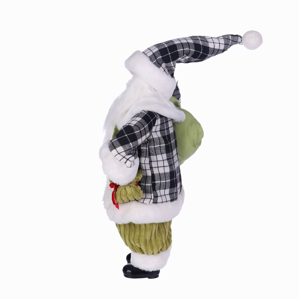 7.5 X 10 X 18"H PLAIDS SANTA SUITS SANTA
