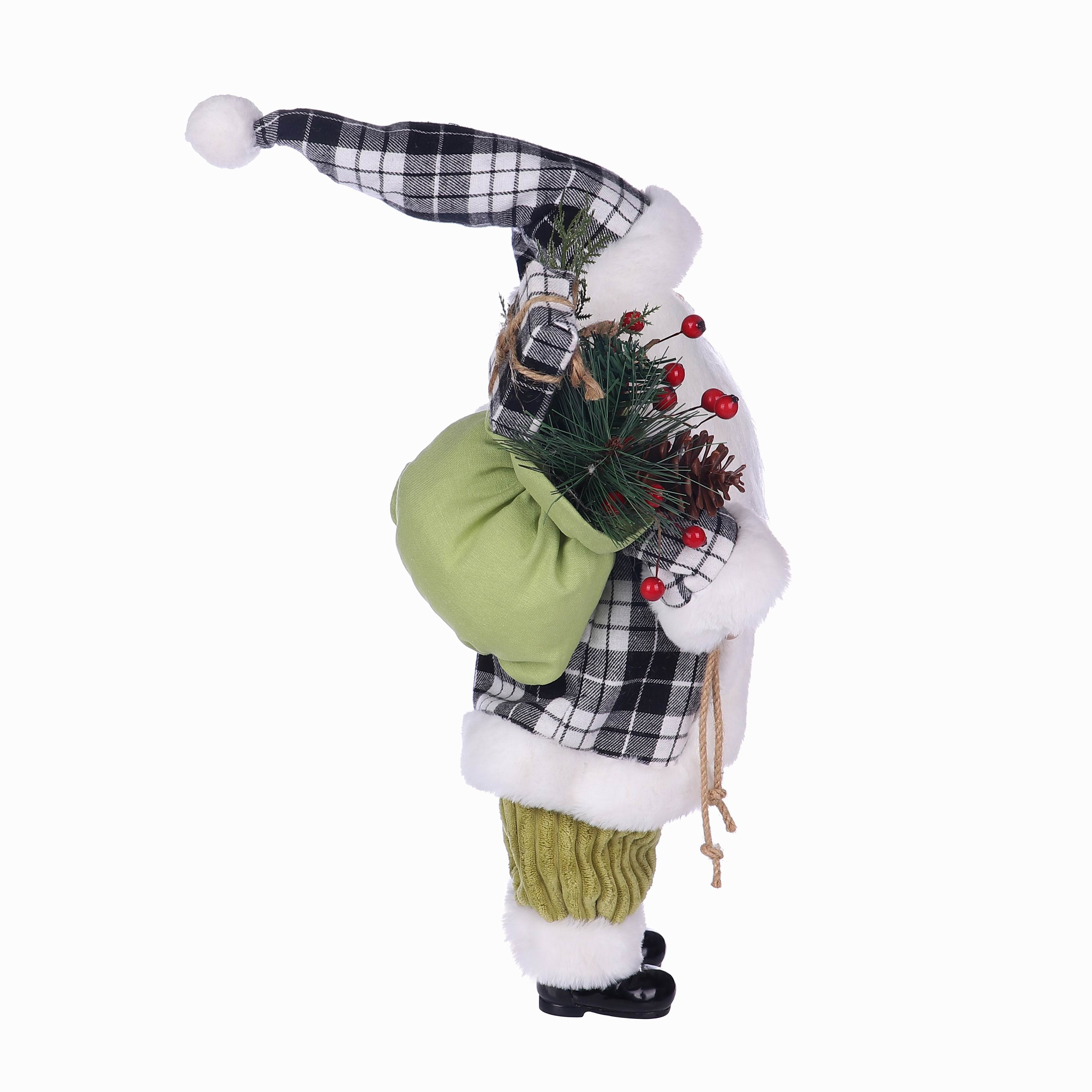 7.5 X 10 X 18"H PLAIDS SANTA SUITS SANTA