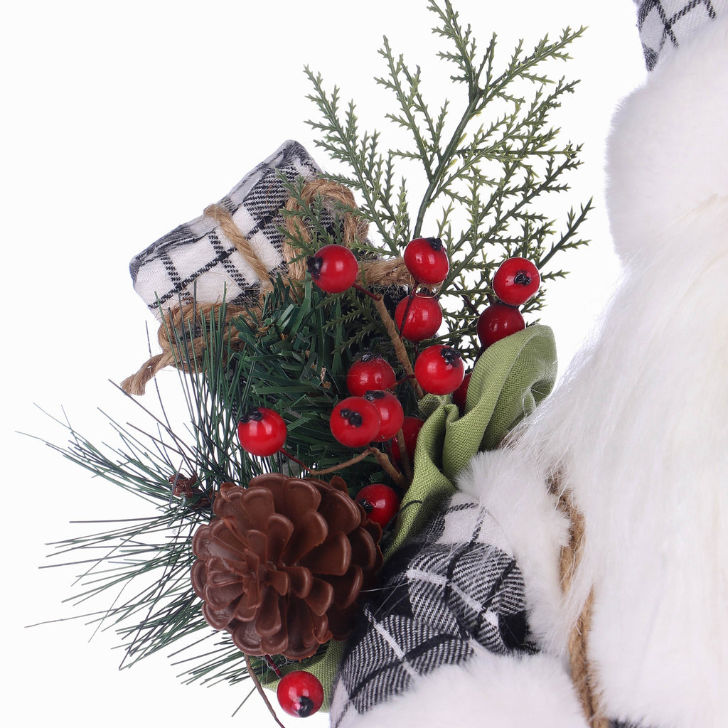 7.5 X 10 X 18"H PLAIDS SANTA SUITS SANTA