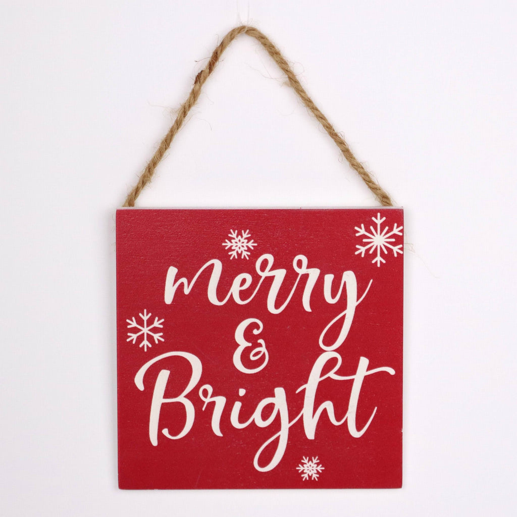 "Merry & Bright" wall hang signage