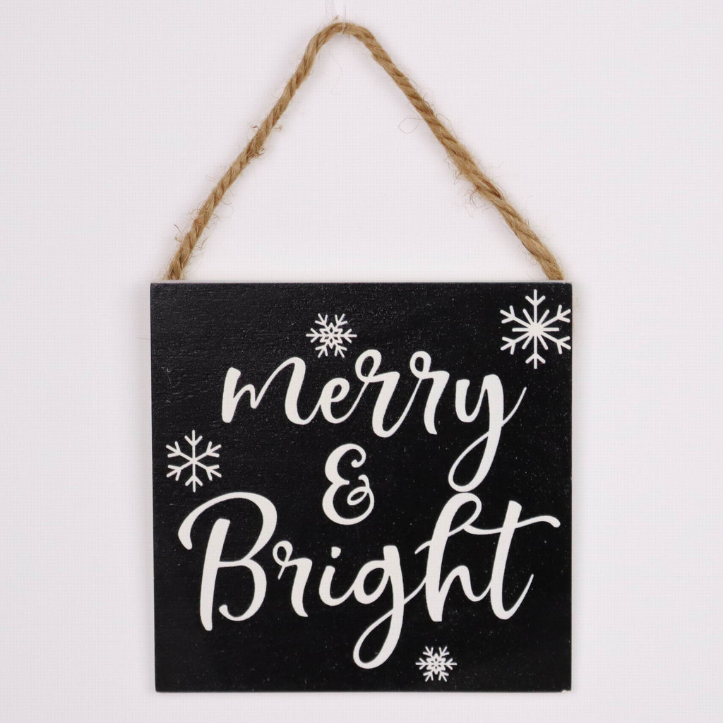 "Merry & Bright" wall hang signage