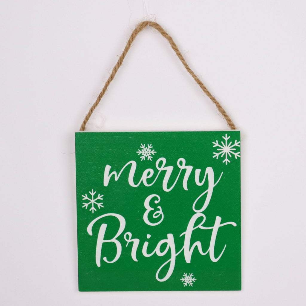 "Merry & Bright" wall hang signage