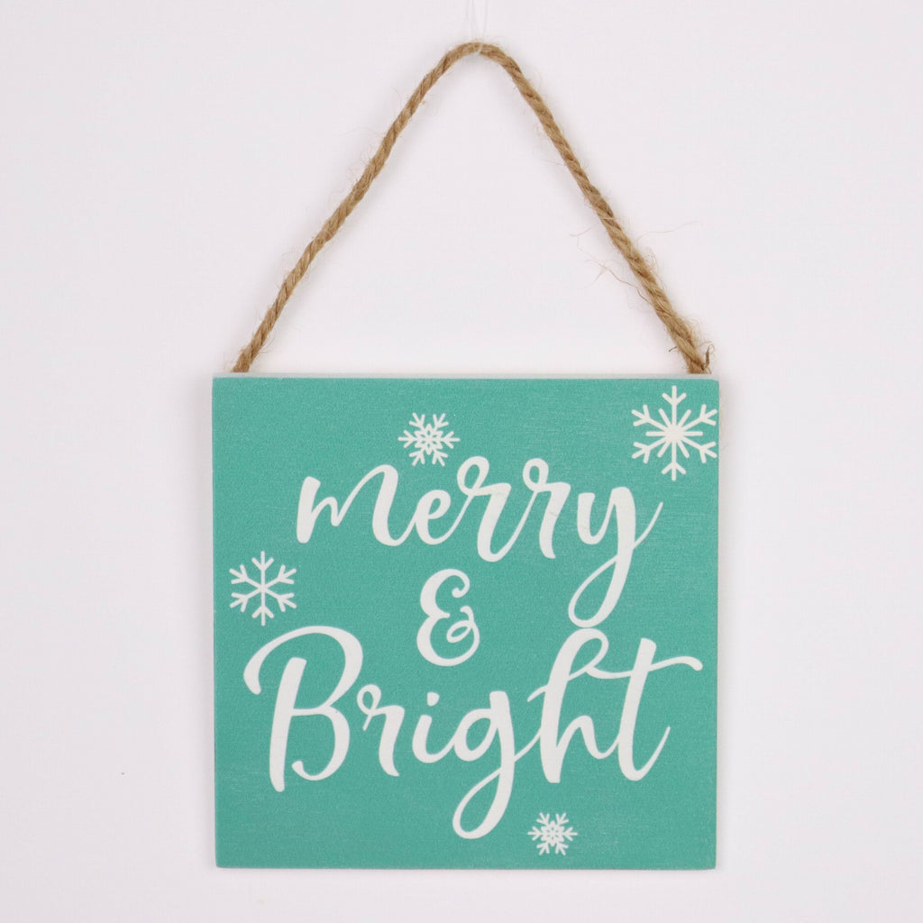 "Merry & Bright" wall hang signage