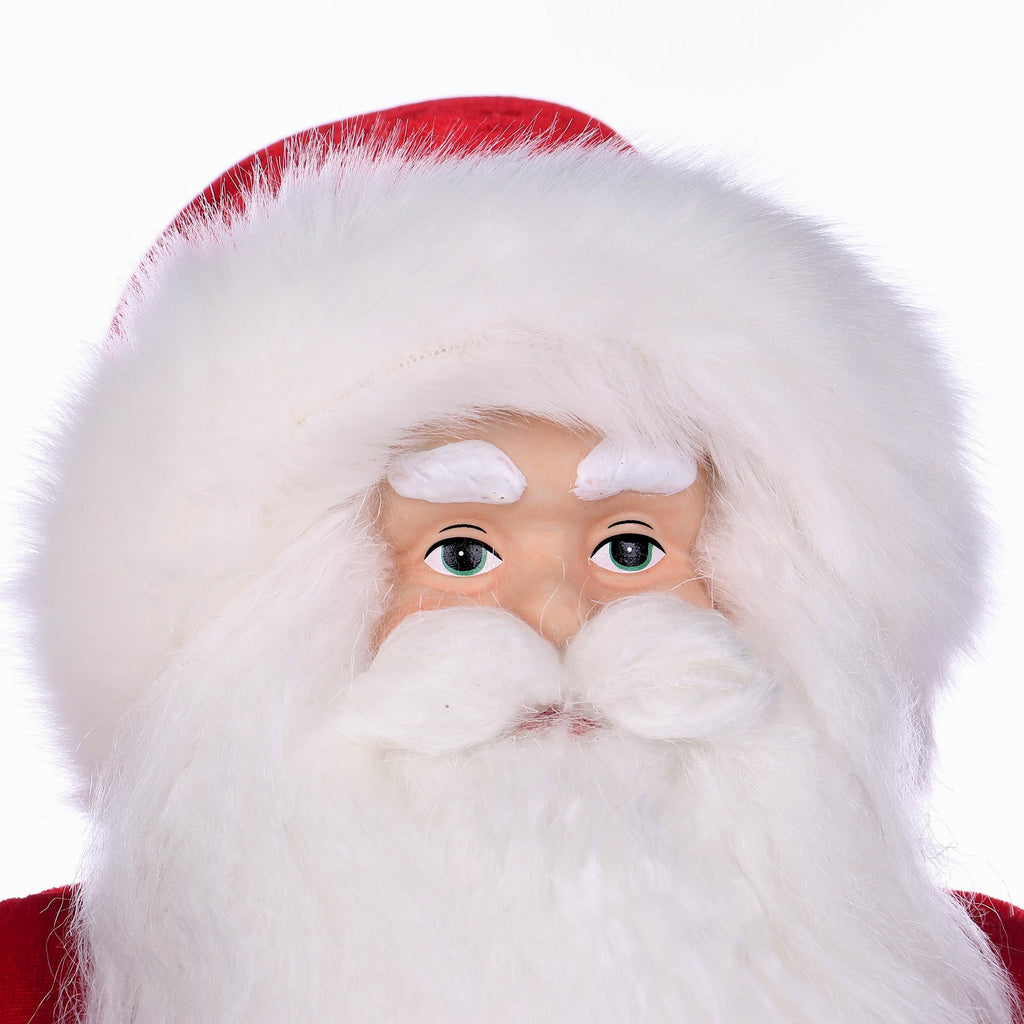 10 X 7 X 18"H SANTA IN RED SANTA SUITS W/POM POM