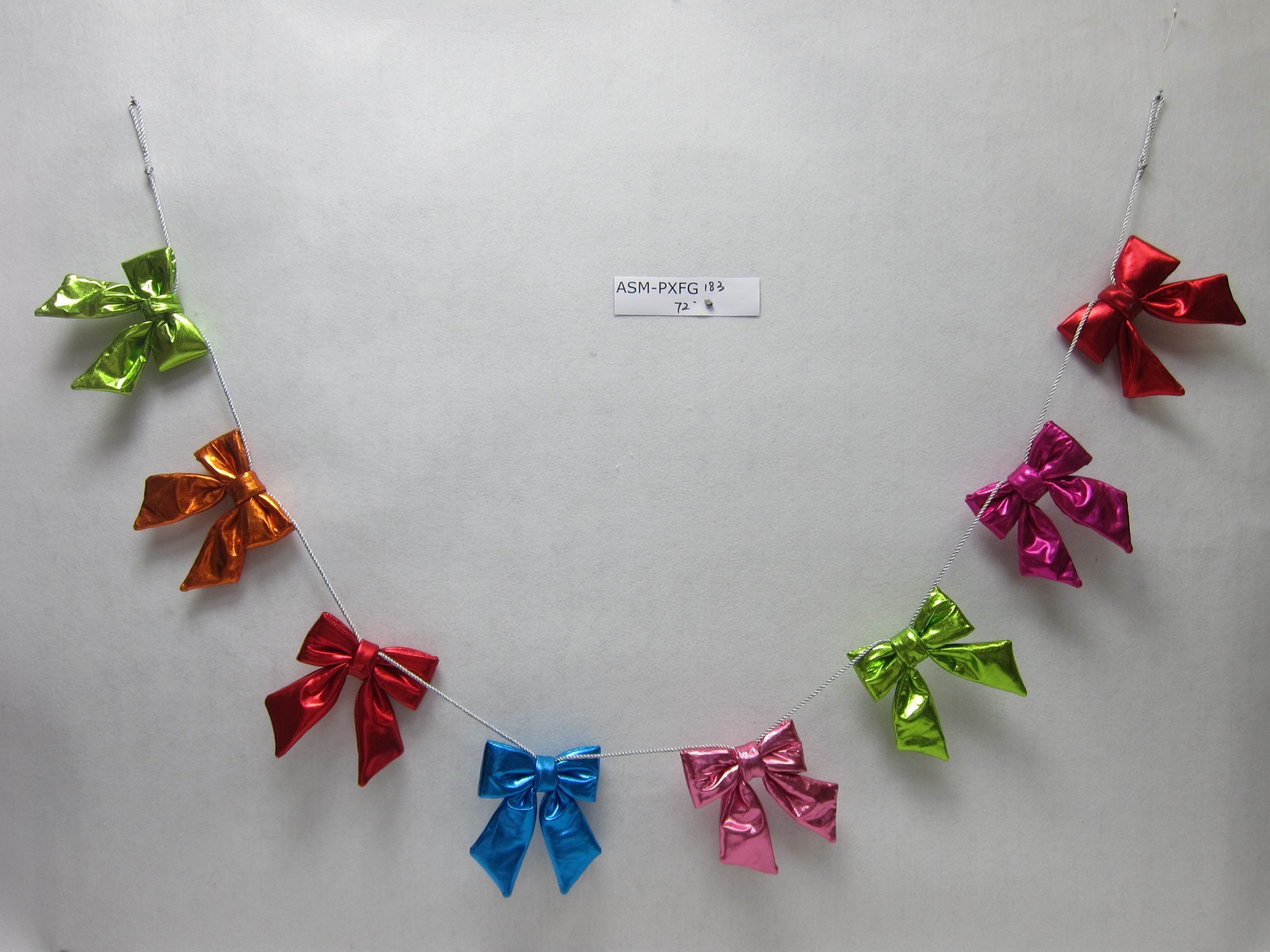 72"L Fabric Multicolored Bow Garland