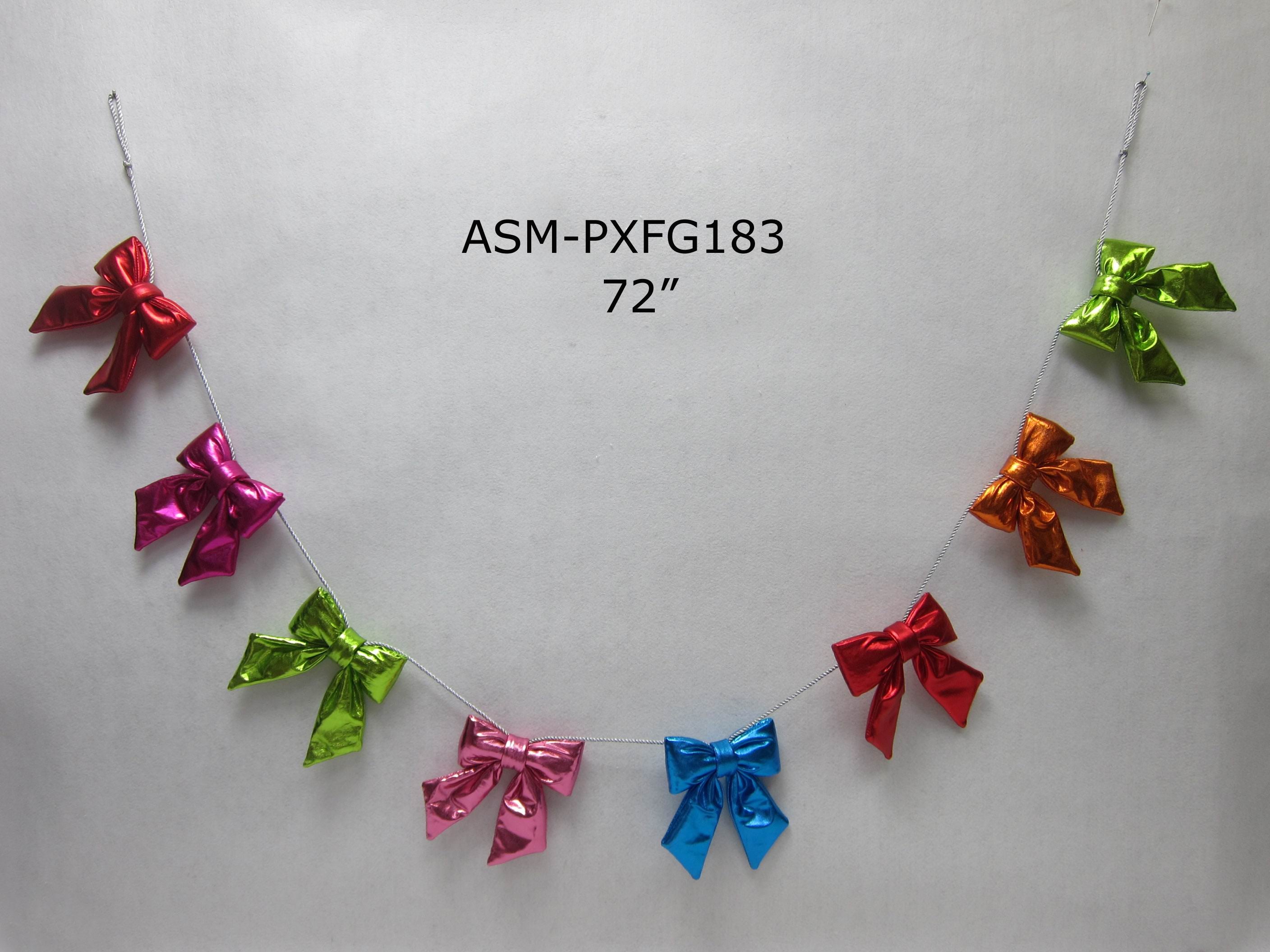 72"L Fabric Multicolored Bow Garland