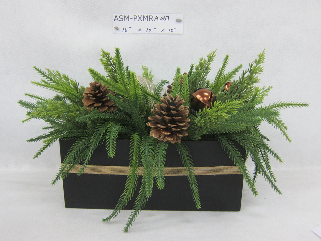16" Floral Arrangements with Cones Table Top Centerpiece