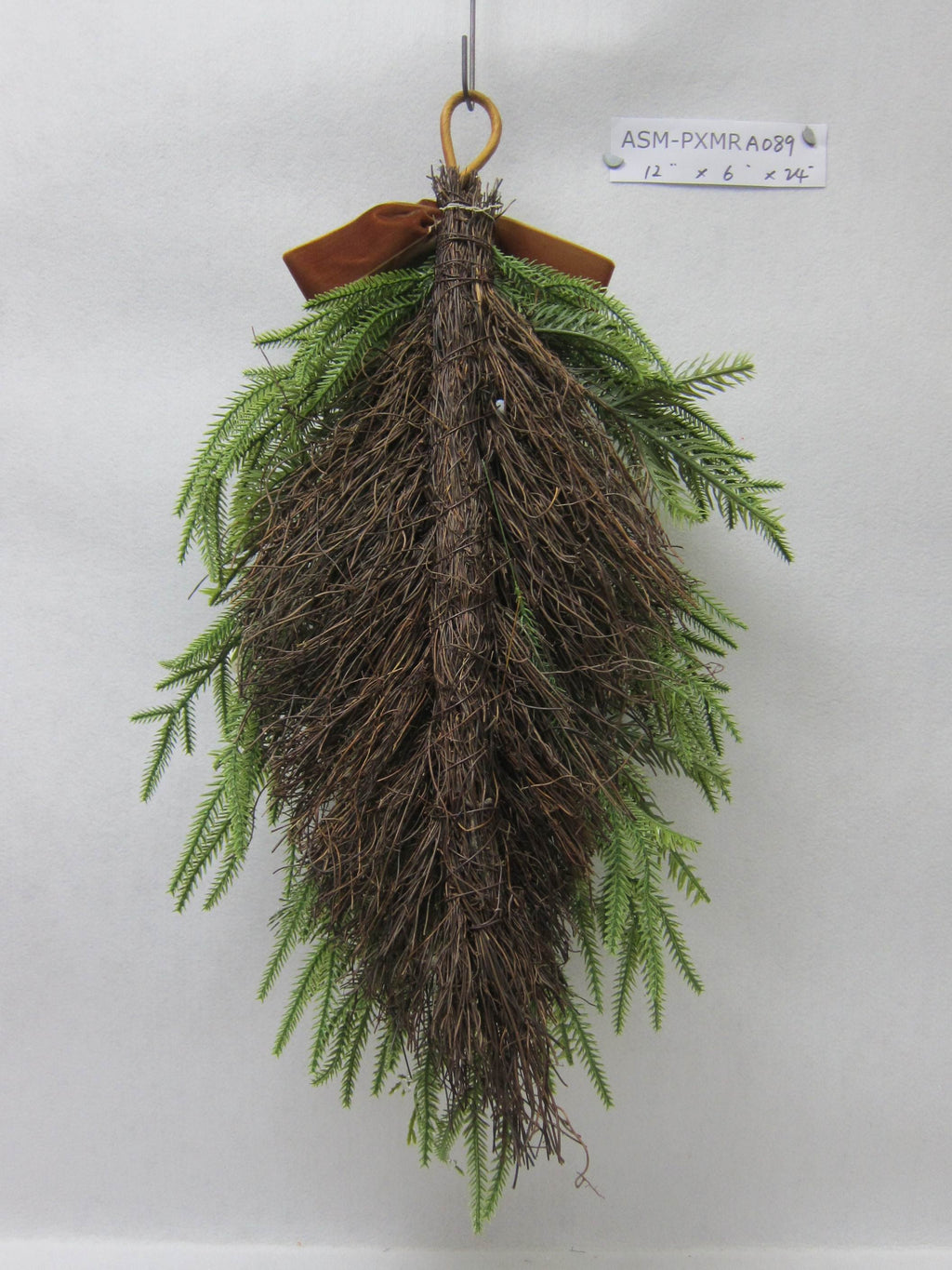 24"H Pine Needles Drop with White Berries